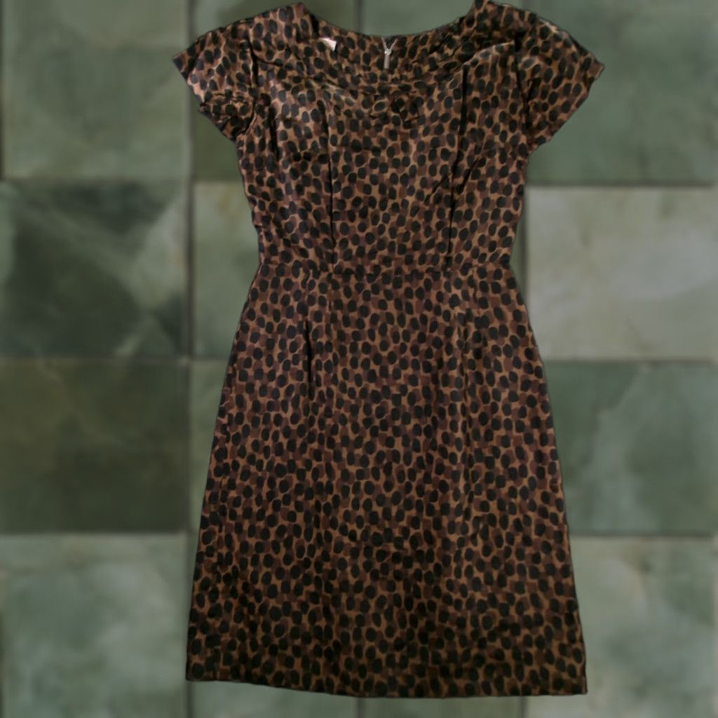 Vintage VINTAGE Nelson Caine Dress Women 12 Brown Black Polka Dot Cap Sleeve Sheath 60s Mens Women? Size XL / US 12-14 / IT 48-50 - 1 Thumbnail