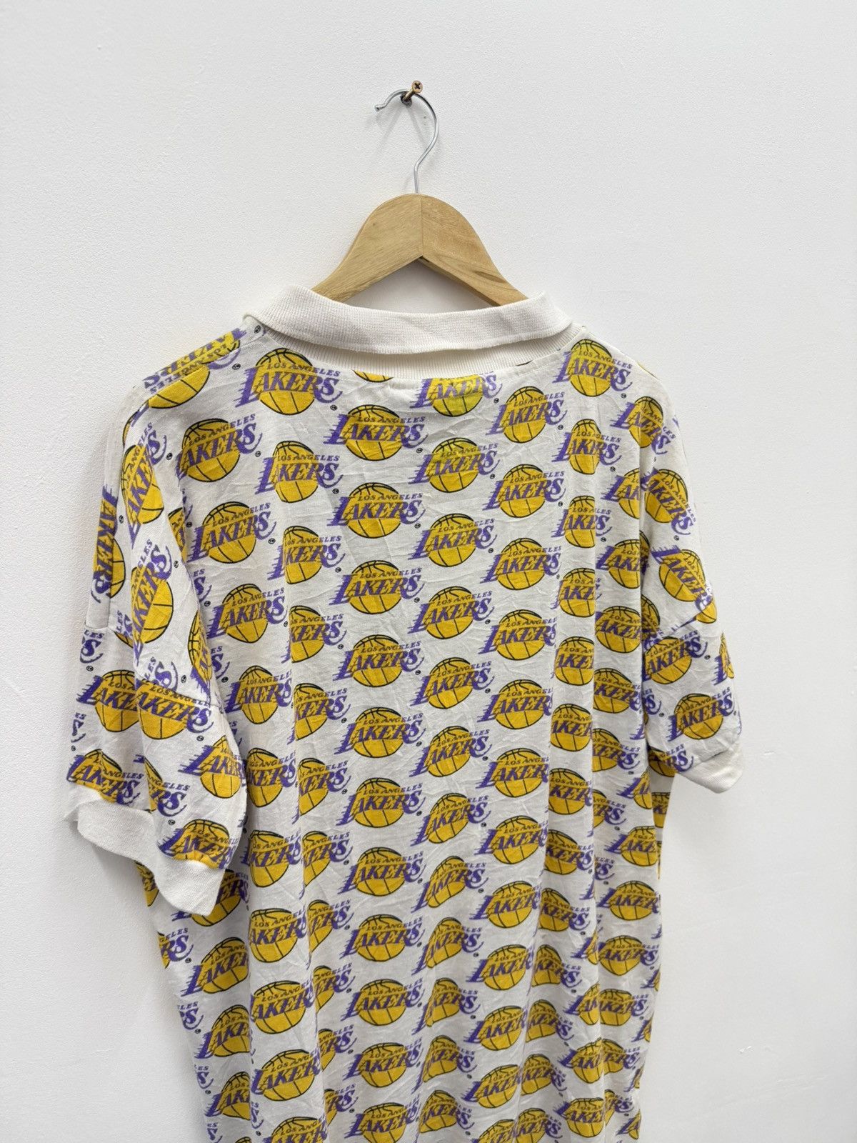 NBA Vintage NBA Lakers Fullprint Logo Polo Tee Size US XXL / EU 58 / 5 - 8 Thumbnail