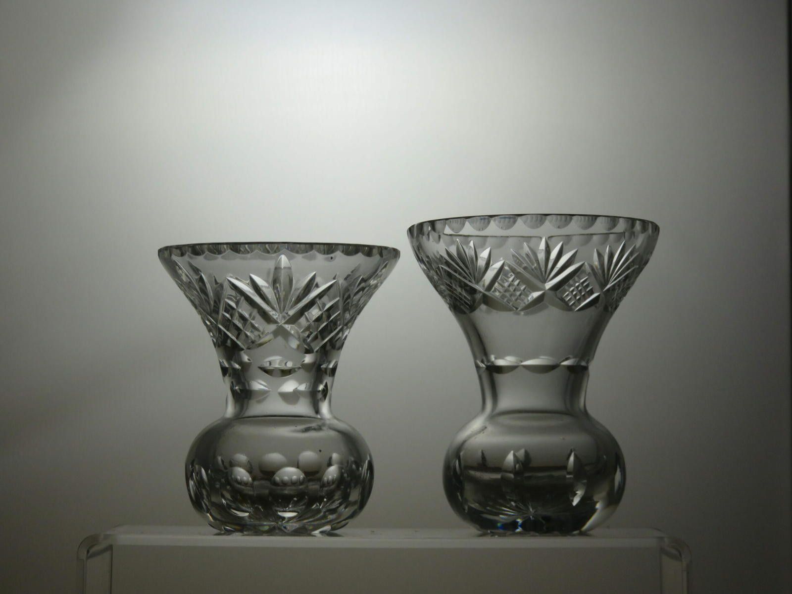 The Unbranded Brand Cut Glass Lead Crystal Set Of 2 Small Vases 4 1/2" Size ONE SIZE - 2 Thumbnail