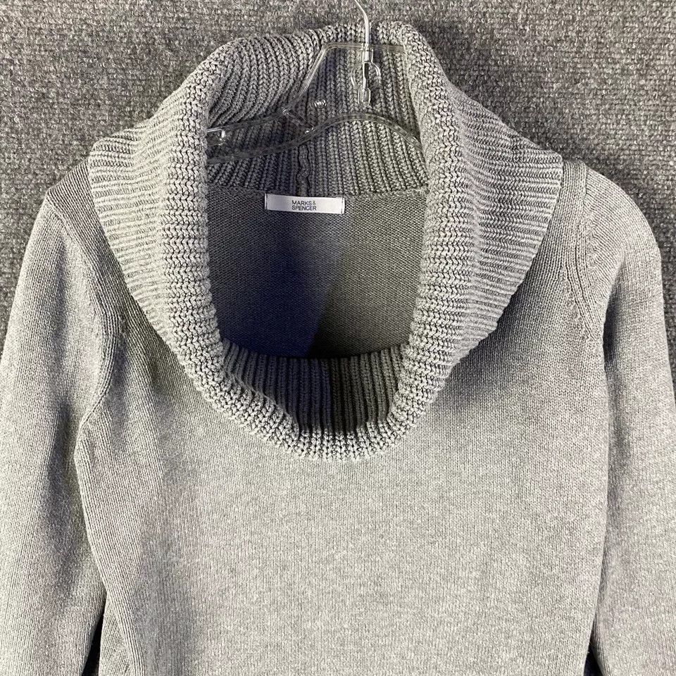 Marks & Spencer Marks & Spenser Sweater Women's 10 UK Gray Cowl Neck Knit Size L / US 10 / IT 46 - 2 Thumbnail