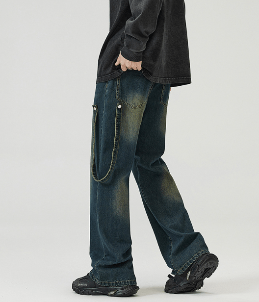 Japanese Brand × Jean American high street retro distressed flared baggy jeans Size US 32 / EU 48 - 5 Thumbnail