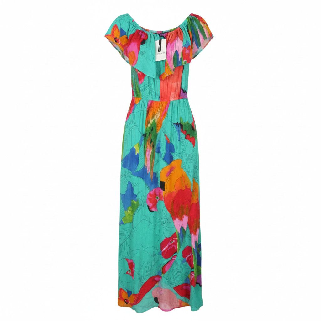 Desigual VEST PAHOA M Floral Ruffled Split Midi Dress 89011 Size M / US 6-8 / IT 42-44 - 1 Thumbnail