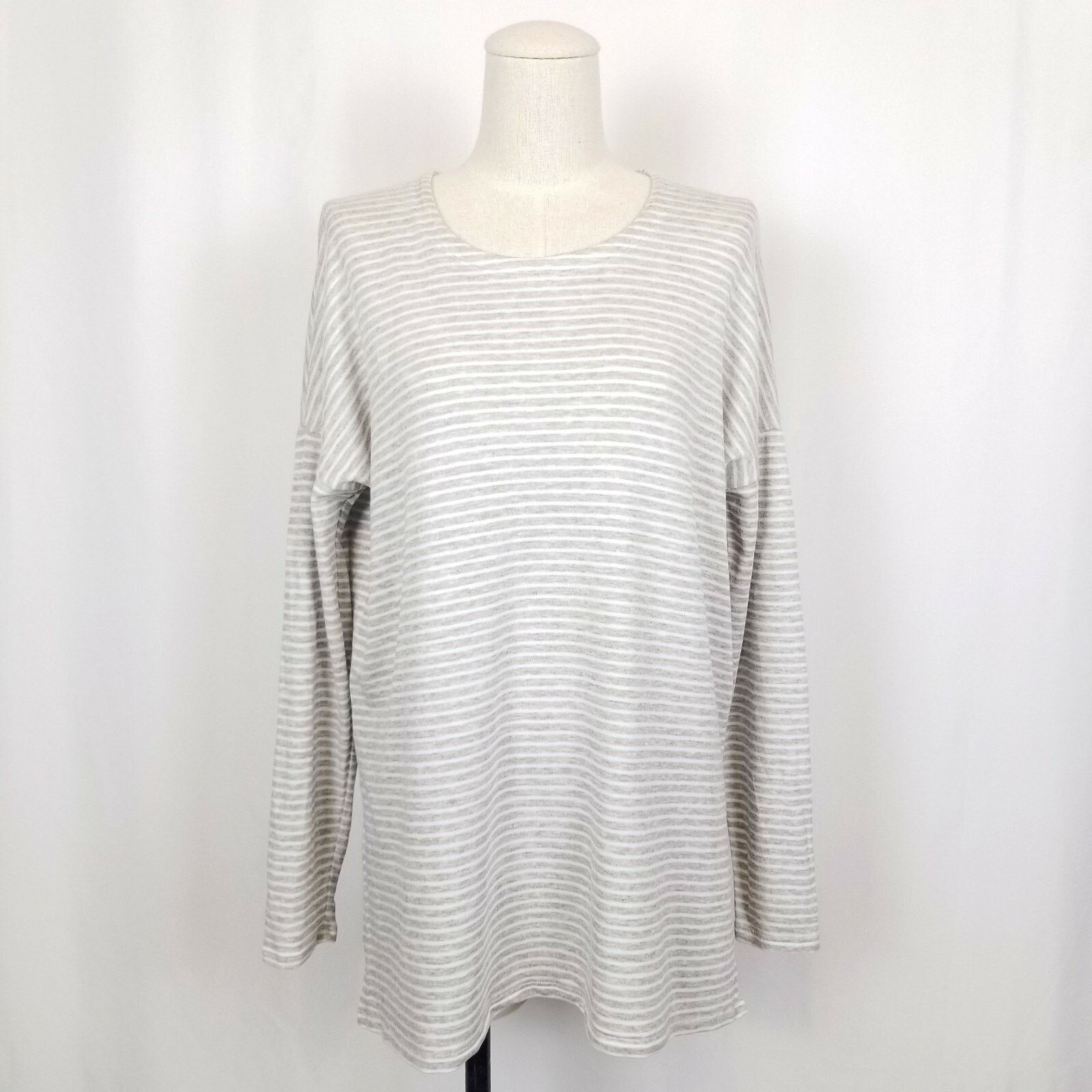 Eileen Fisher Eileen Fisher Tencel Stripe Oversized Tunic Gray & White XXS Size XXS / US 00 / IT 34 - 1 Thumbnail