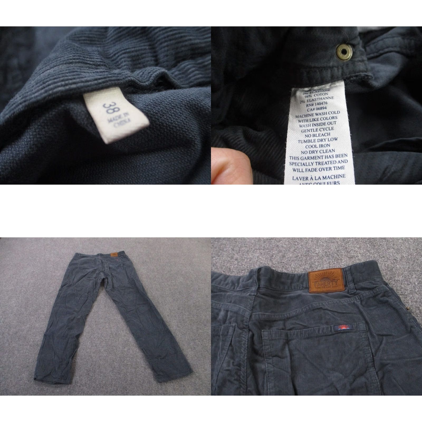 Faherty Faherty Pants Mens 38 Gray Chino Corduroy Stretch Preppy Golf Straight Business Size US 38 / EU 54 - 8 Thumbnail