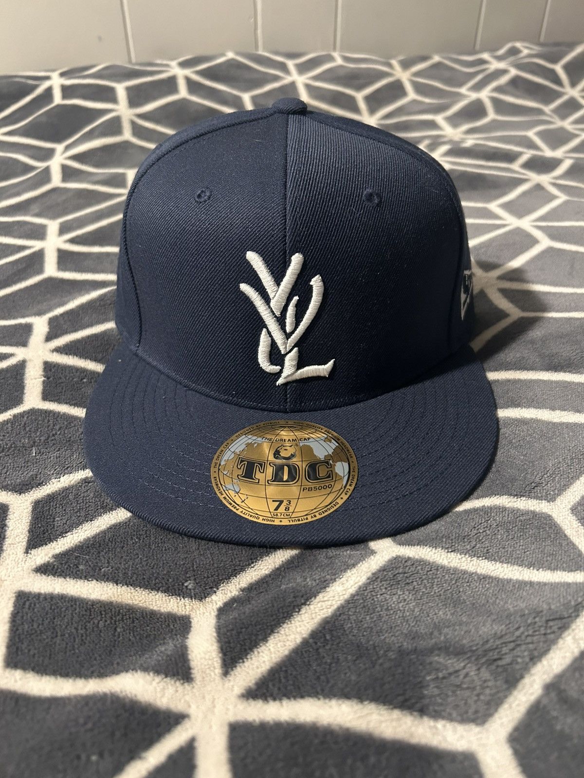 Playboi Carti Navy PBC YVL hat 7 3/8 | Grailed