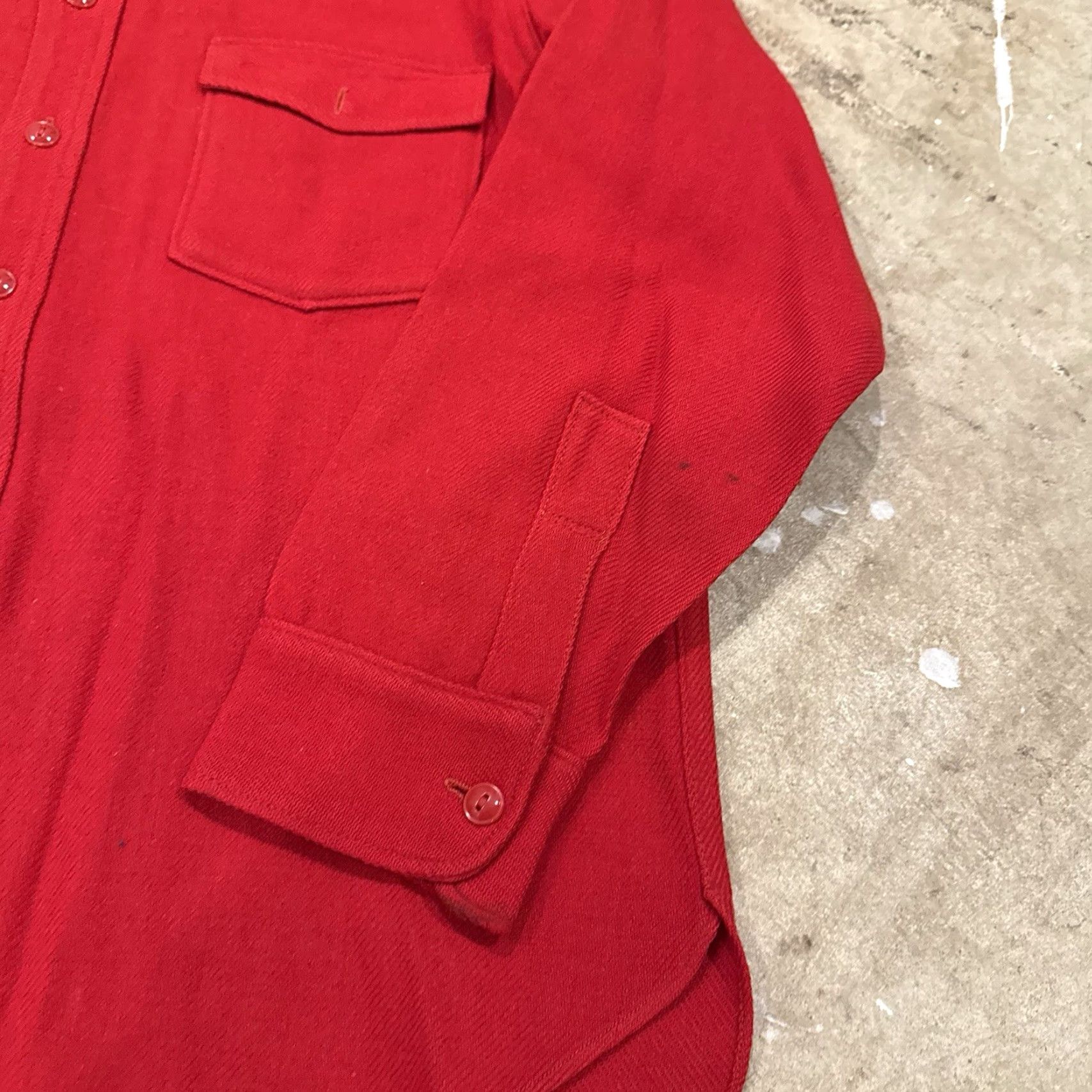 Vintage VTG Woolrich Mens XL Red Heavy Chamois Flannel Shirt Long Sleeve 40s *FLAWS* Size US XL / EU 56 / 4 - 7 Thumbnail
