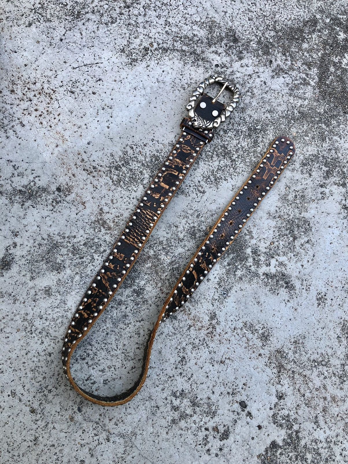 Leather STUDDED PUNK STYLE LEATHER BELT Size ONE SIZE - 4 Thumbnail
