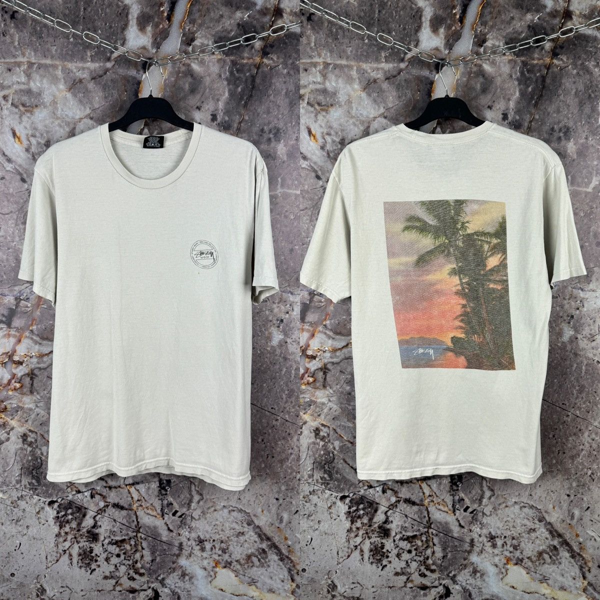 Stussy Men’s Stussy T-Shirt Streetwear Big Beach Logo Size Medium Size US M / EU 48-50 / 2 - 1 Thumbnail