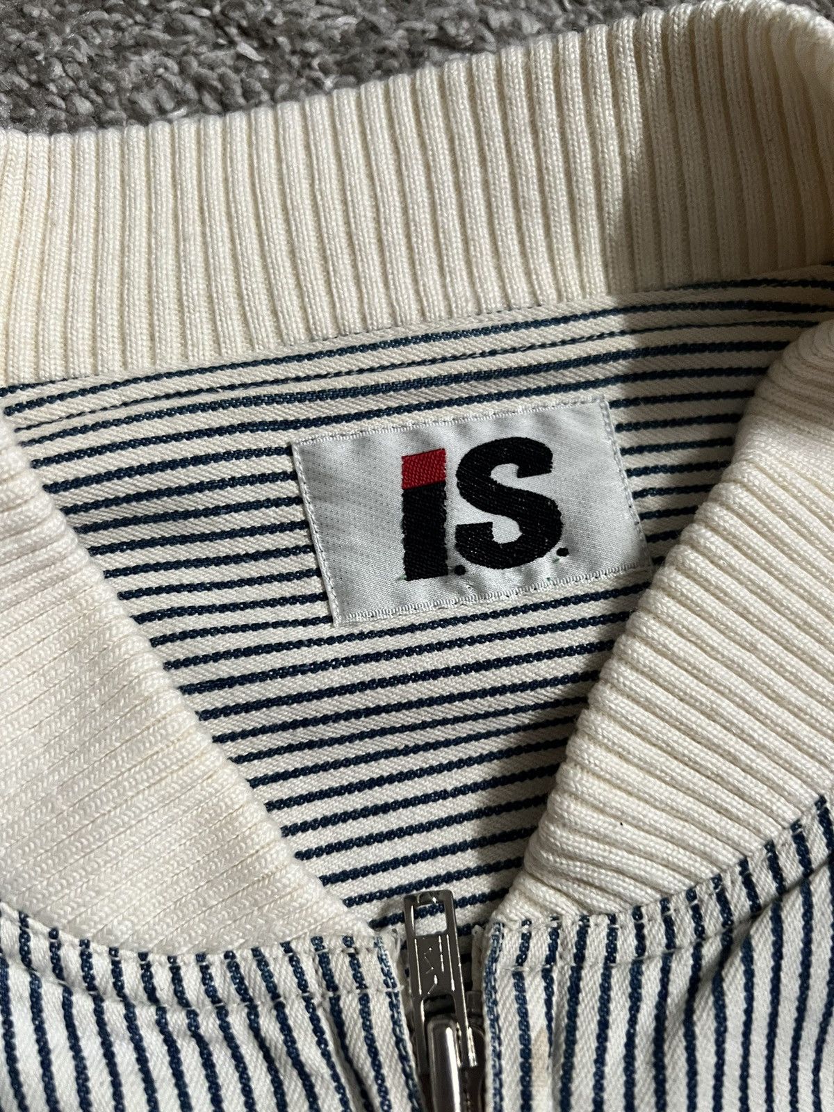 Issey Miyake FINAL DROP Vintage IS Issey Miyake Striped Bomber Jacket Size US M / EU 48-50 / 2 - 3 Thumbnail