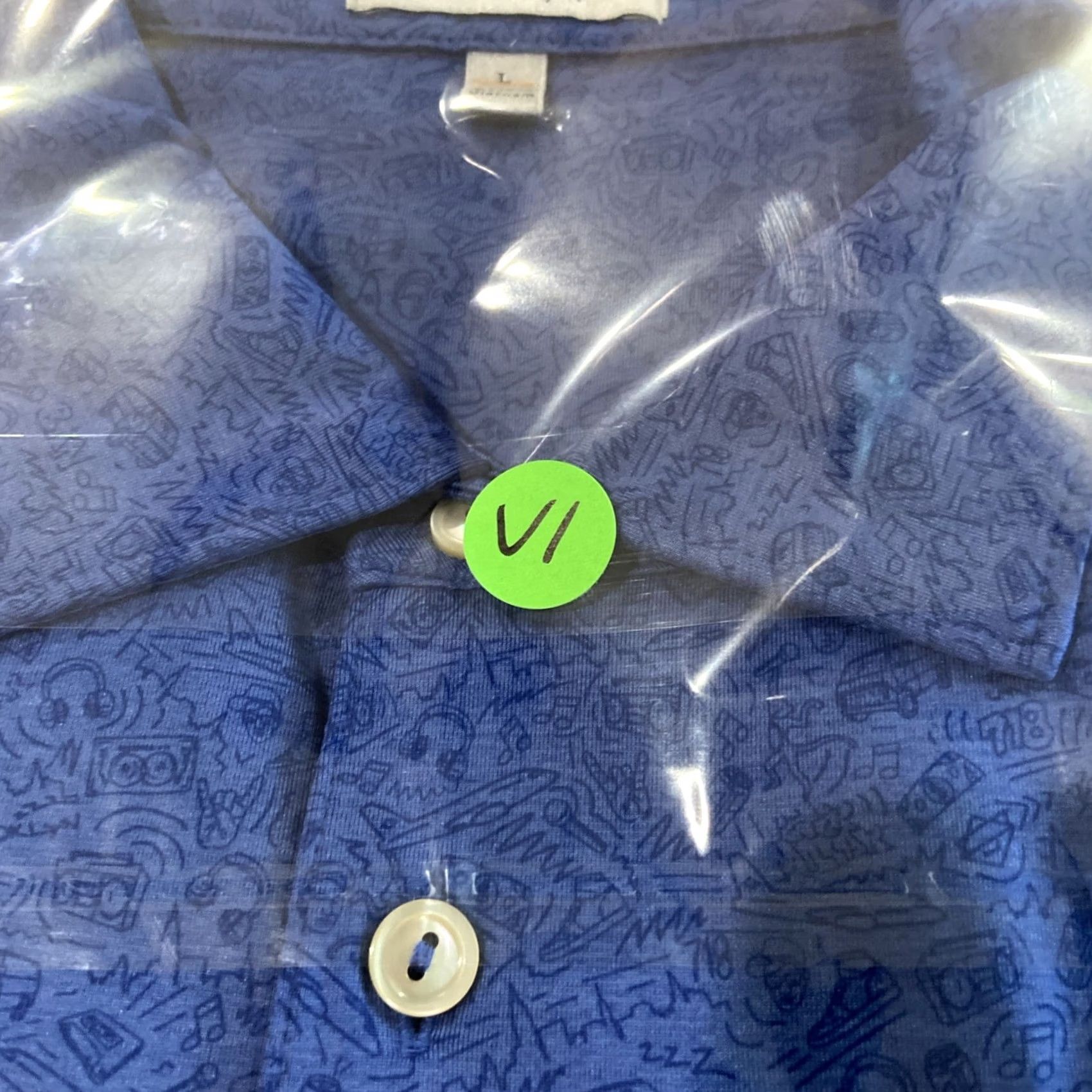 Peter Millar Peter Millar Crown Sport Polo Shirt Men L Blue Short Sleeve Collared Sports Moisture Wicking Lightweight Polyester Spandex Graphic Print Size US L / EU 52-54 / 3 - 7 Thumbnail