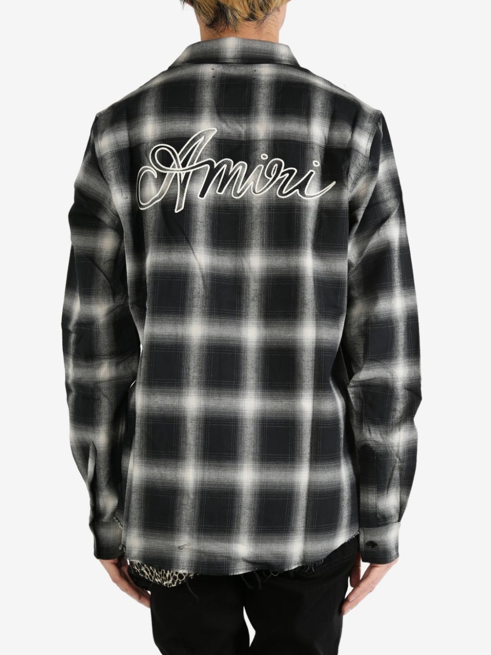 Amiri o1orln1025 Logo Flannel Shirt in Black/White Size US S / EU 44-46 / 1 - 3 Thumbnail