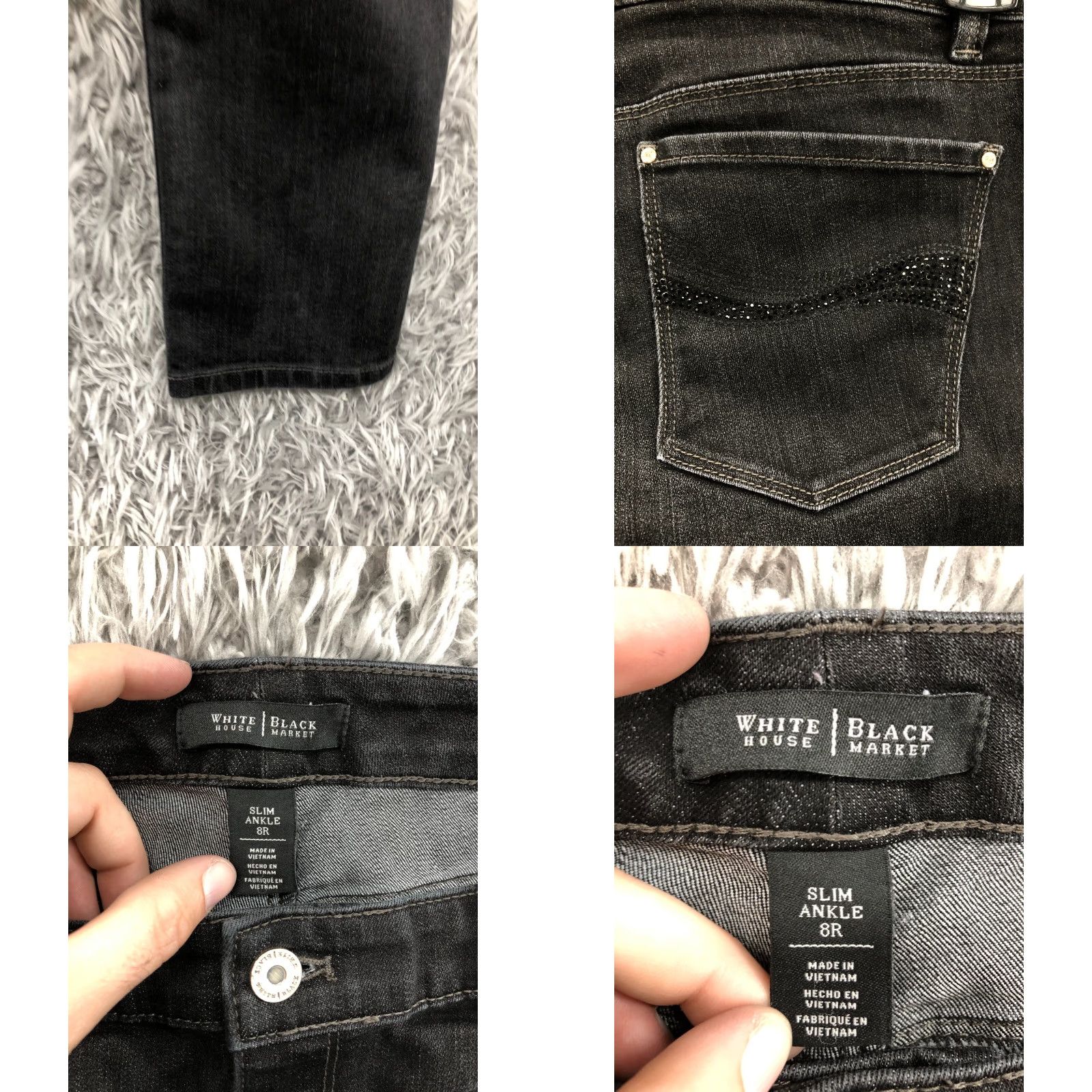 White House Black Market White House Black Market Slim Ankle Jeans Size 8 Womens Dark Wash Black Slimming 5-Pocket Denim Jeans Female Size 30" / US 8 / IT 44 - 8 Thumbnail