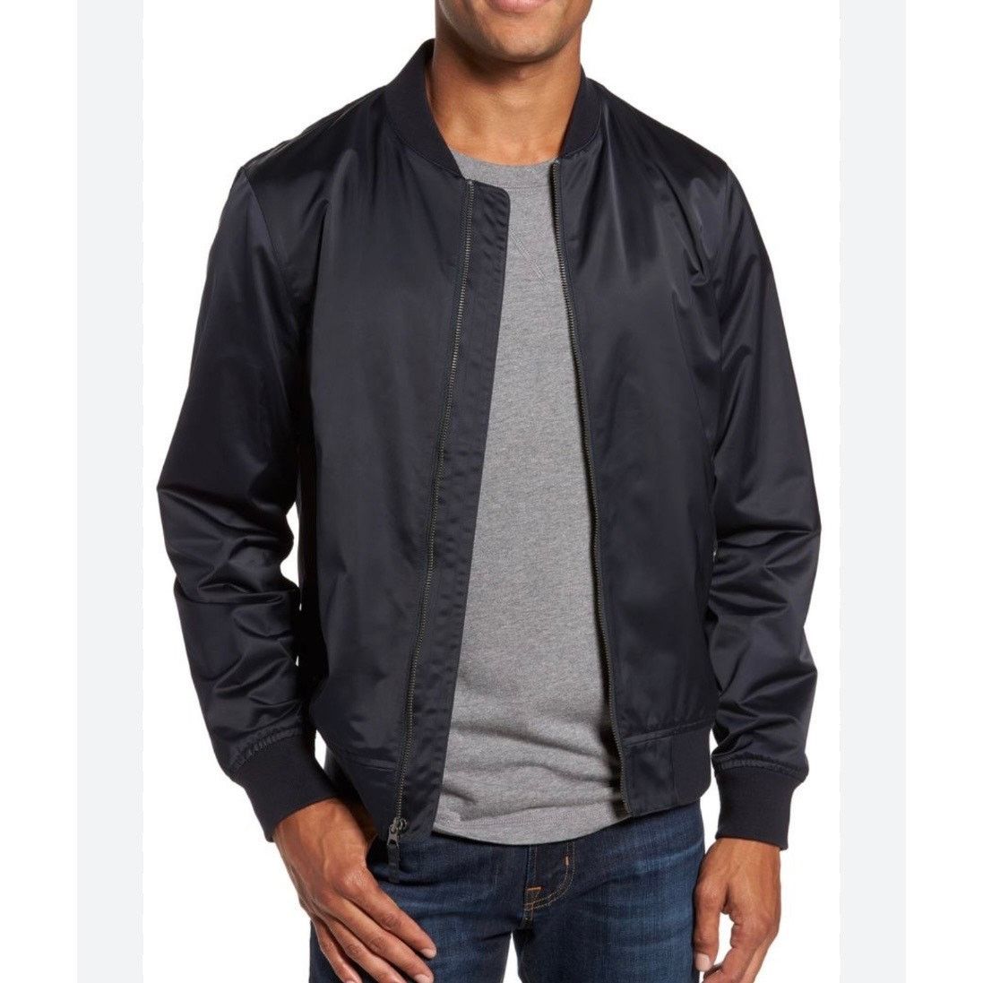 Bonobos Bonobos Mens Full Zip Bomber Jacket Standard Fit Black L Size US L / EU 52-54 / 3 - 1 Thumbnail
