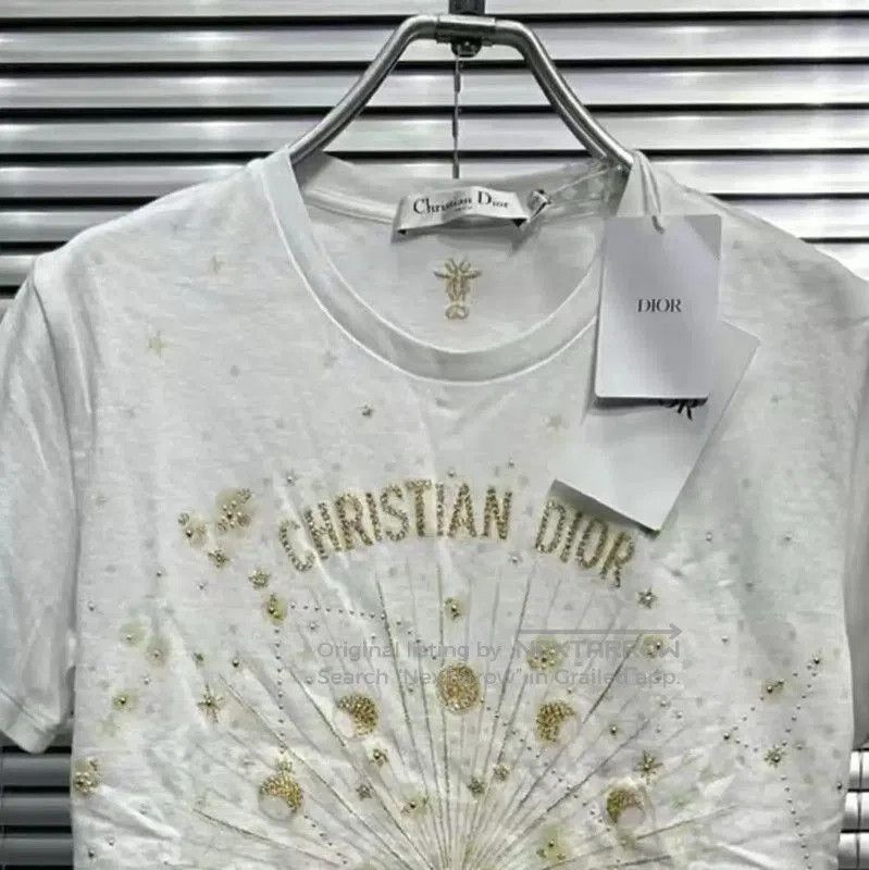 Dior Dior Summer Cream Cotton T-Shirt . Size S / US 4 / IT 40 - 5 Thumbnail