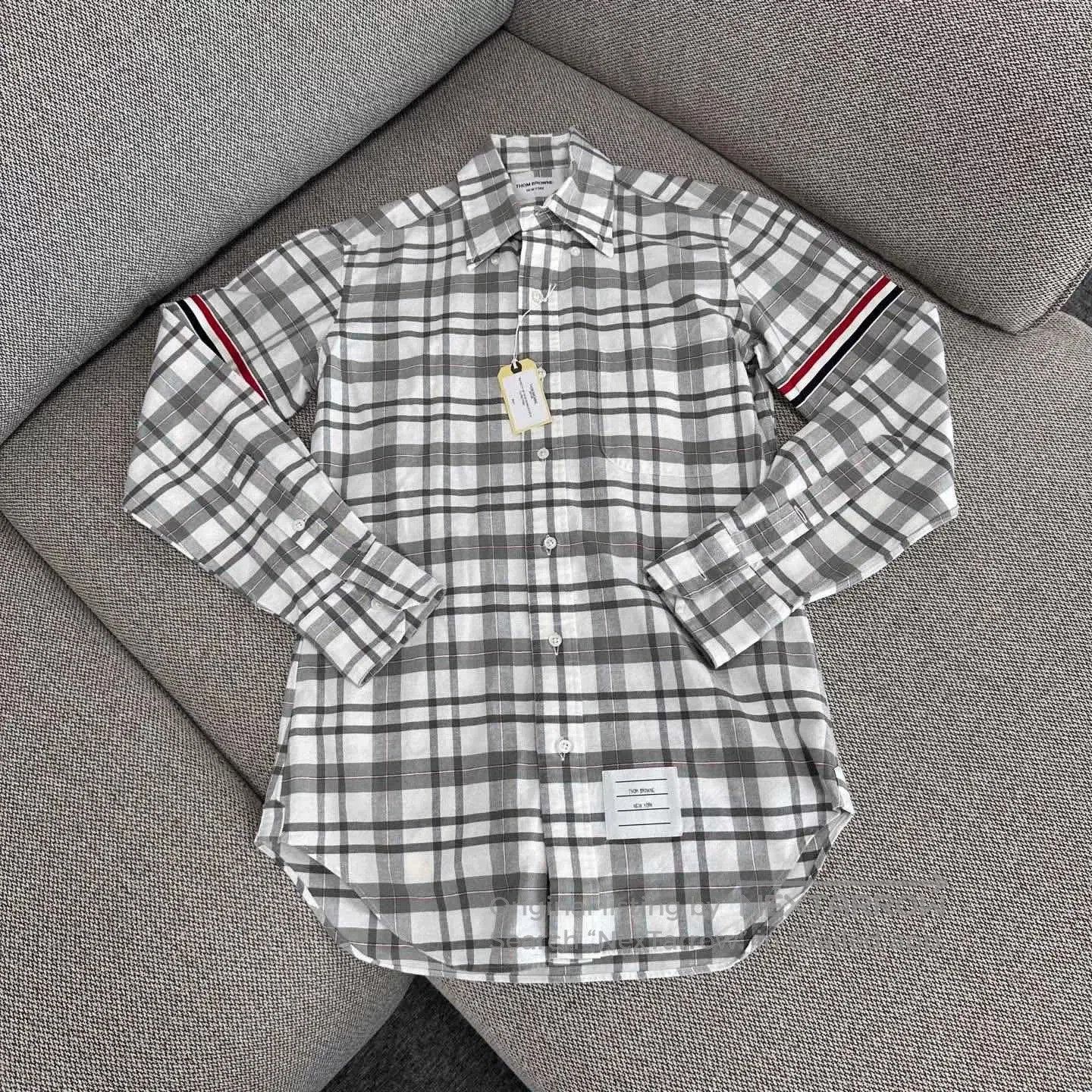 Thom Browne Thom Browne Gray Plaid Collar Button Shirt. Size US XS / EU 42 / 0 - 1 Thumbnail