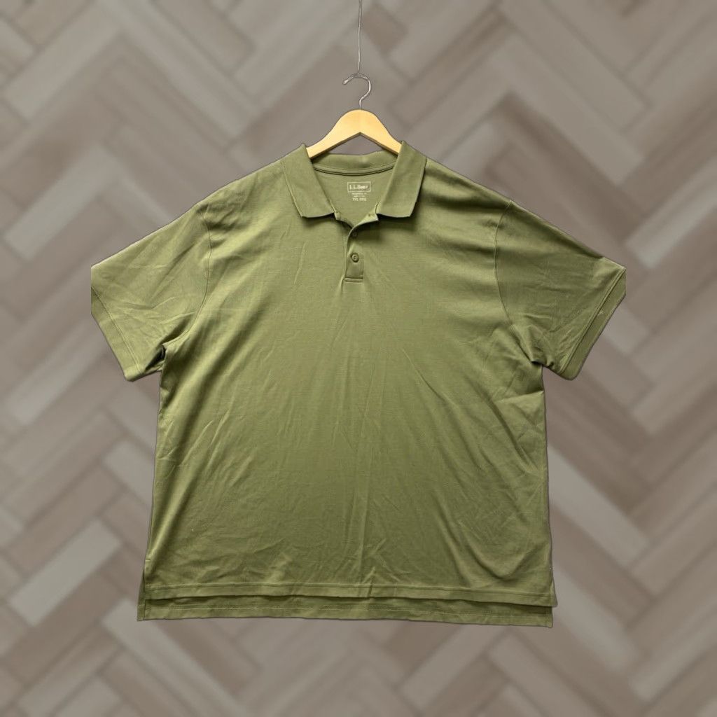 Vintage VINTAGE L.L. Bean Mens Large Olive Knit Polo Shirt Short Sleeve Casual Outdoor Preppy 2XL Size US XXL / EU 58 / 5 - 1 Thumbnail