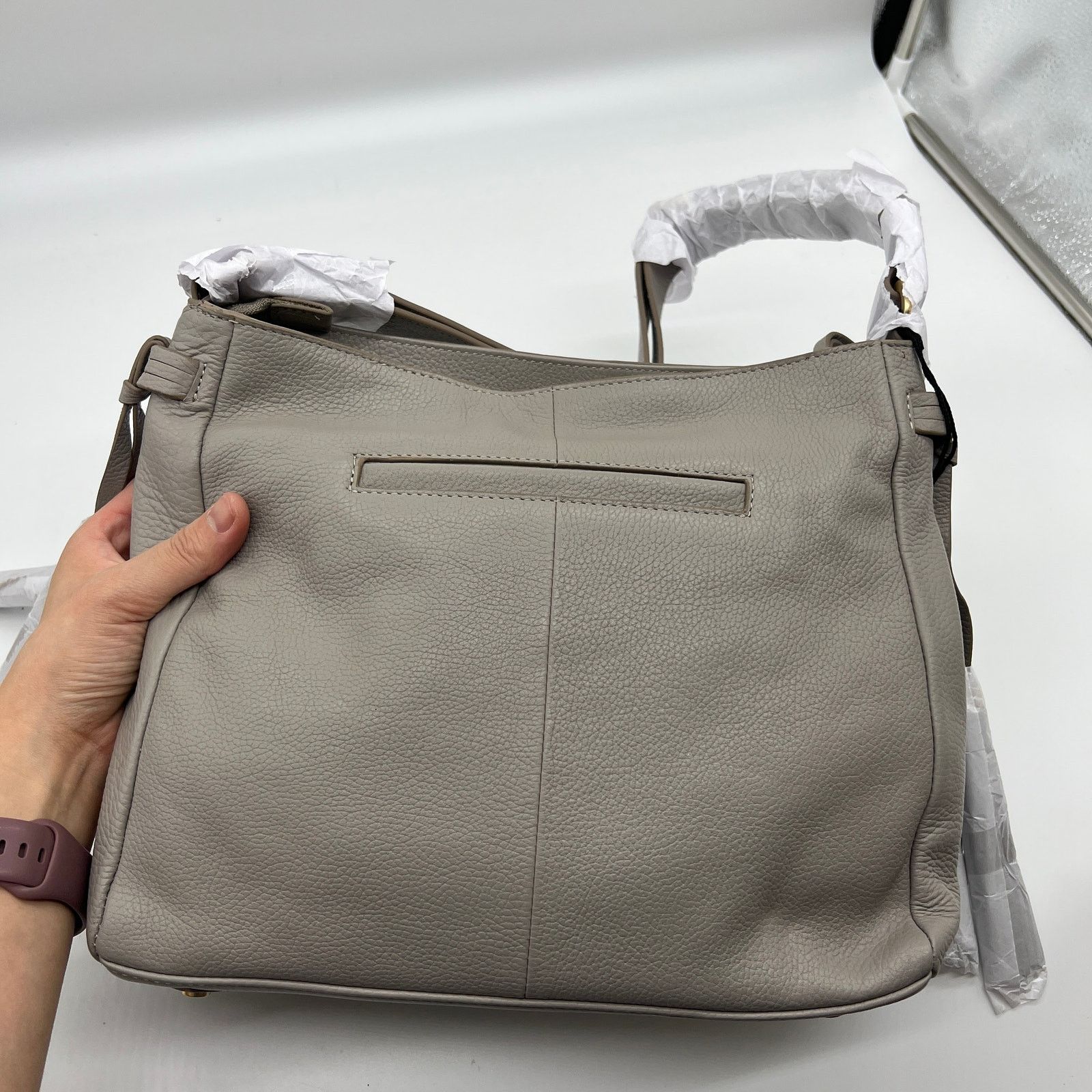 Other LODIS Womens Purse Texas Leather Grayson Shoulder Ash Gray Size ONE SIZE - 2 Thumbnail