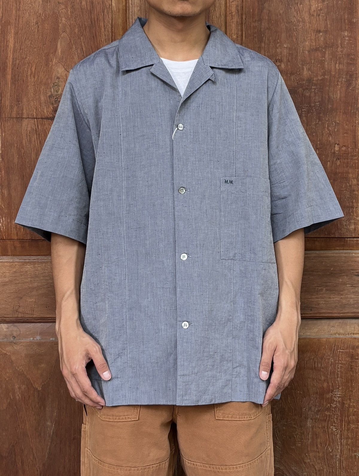 Maison Margiela FREE TAX! BNWT MM Embroidery Linen Blend Camp Collar Shirt Size US M / EU 48-50 / 2 - 1 Thumbnail