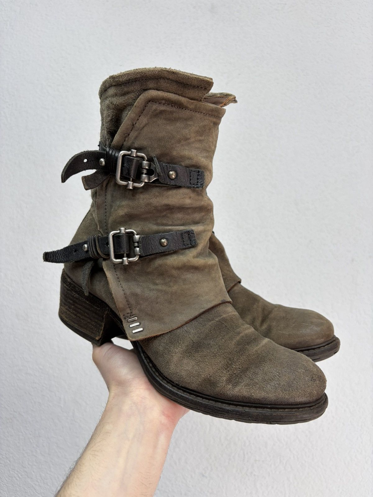 Hedi Slimane Distressed Leather Engineer Boots Buckle Strap Guidi Vibe Size US 8 / EU 41 - 1 Thumbnail