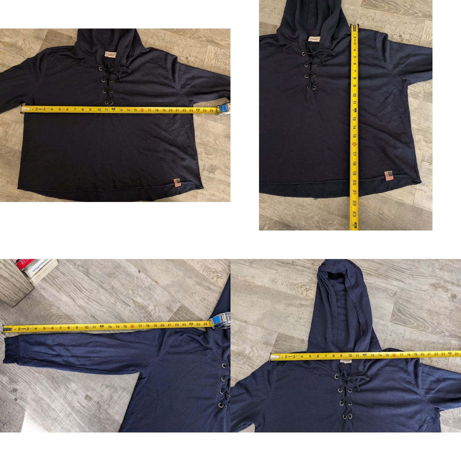 Ralph Lauren Ralph Lauren Denim & Supply Women’s Sz L Navy Blue Tie Front Cropped Hoodie Size L / US 10 / IT 46 - 8 Thumbnail