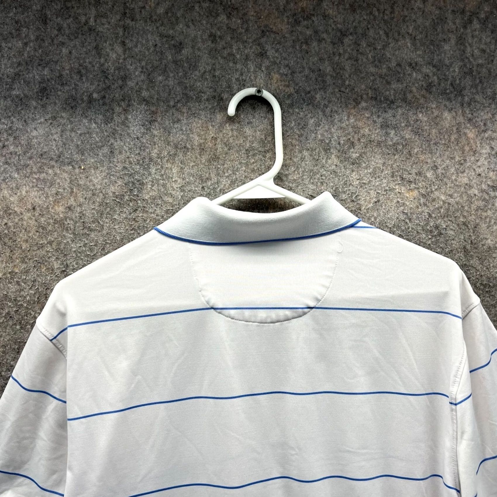 UNTUCKit UNTUCKit Polo Shirt Mens Medium White Cronos Wide Stripes Preppy Knit Golf Size US M / EU 48-50 / 2 - 5 Thumbnail