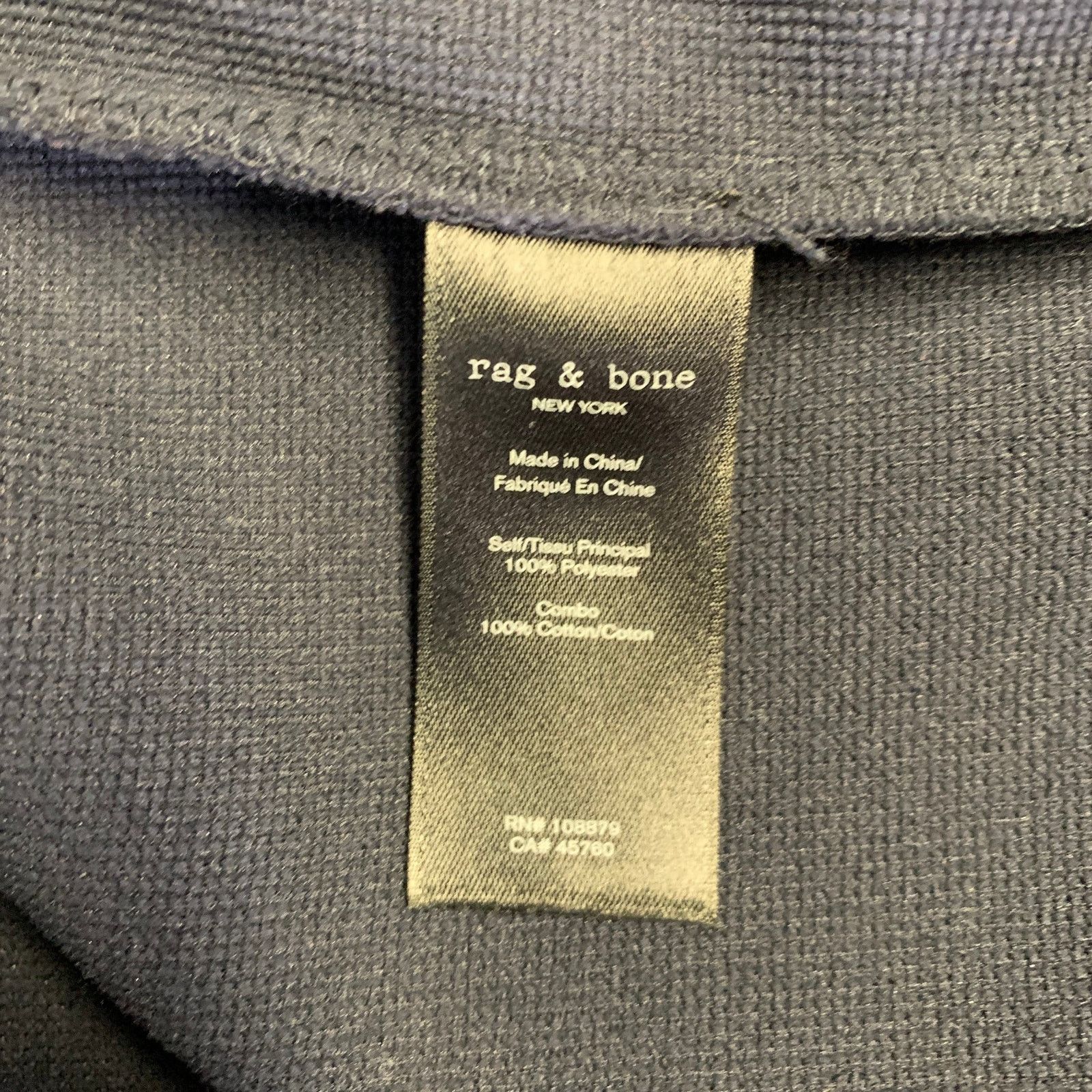 Rag & Bone RAG & BONE M Navy Black Color Block Polyester Zip Bomber Size US M / EU 48-50 / 2 - 6 Thumbnail