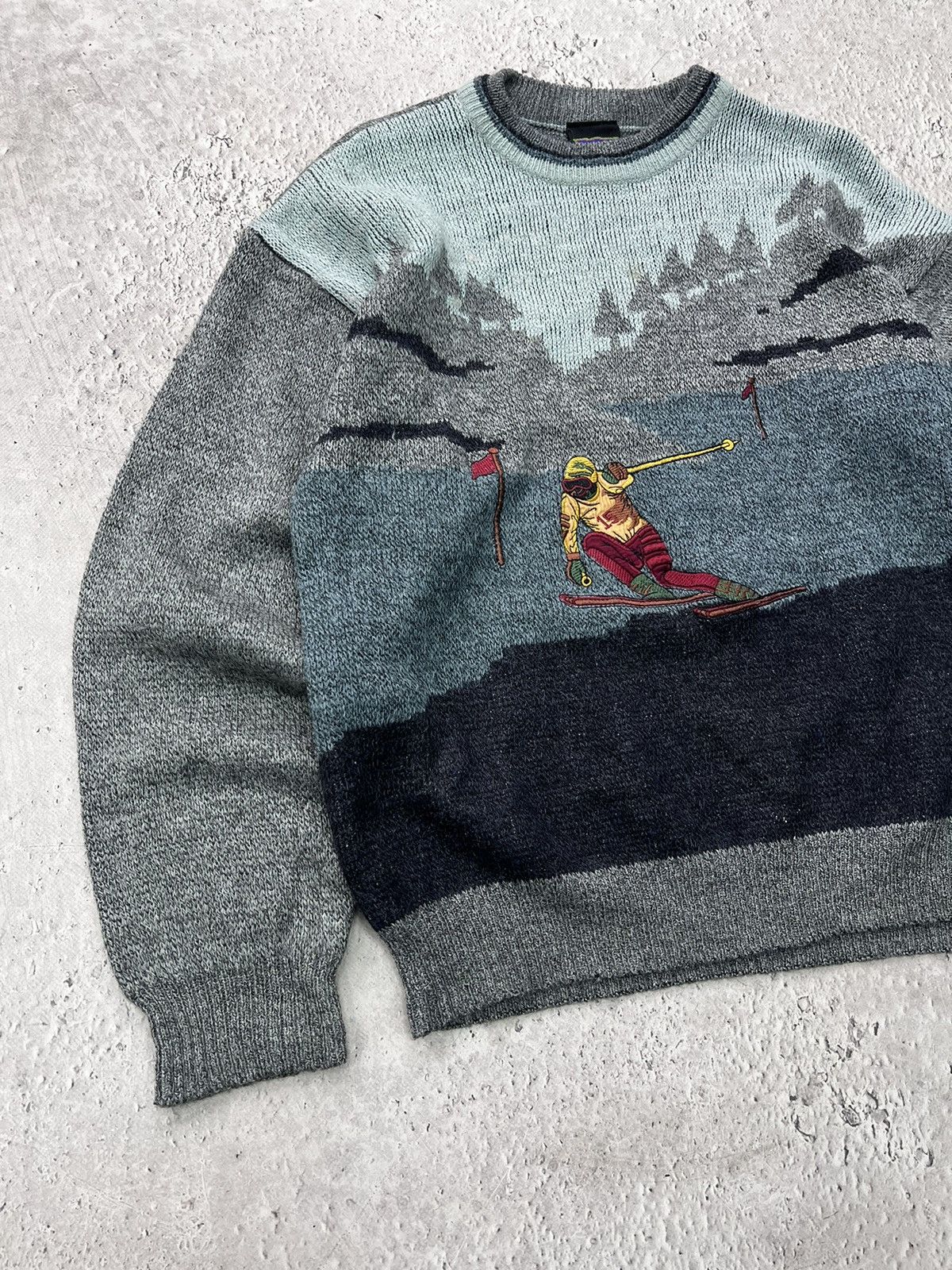 Japanese Brand × Tripp NYC Subscribe vintage Y2K faded SKI Printed Knitted Sweater Size US S / EU 44-46 / 1 - 2 Thumbnail