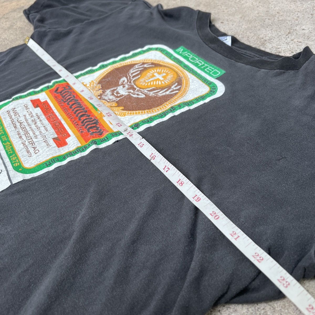 Vintage Vintage 90s Jagermeister Graphic Tee XL Thrashed Faded Size US XL / EU 56 / 4 - 10 Thumbnail
