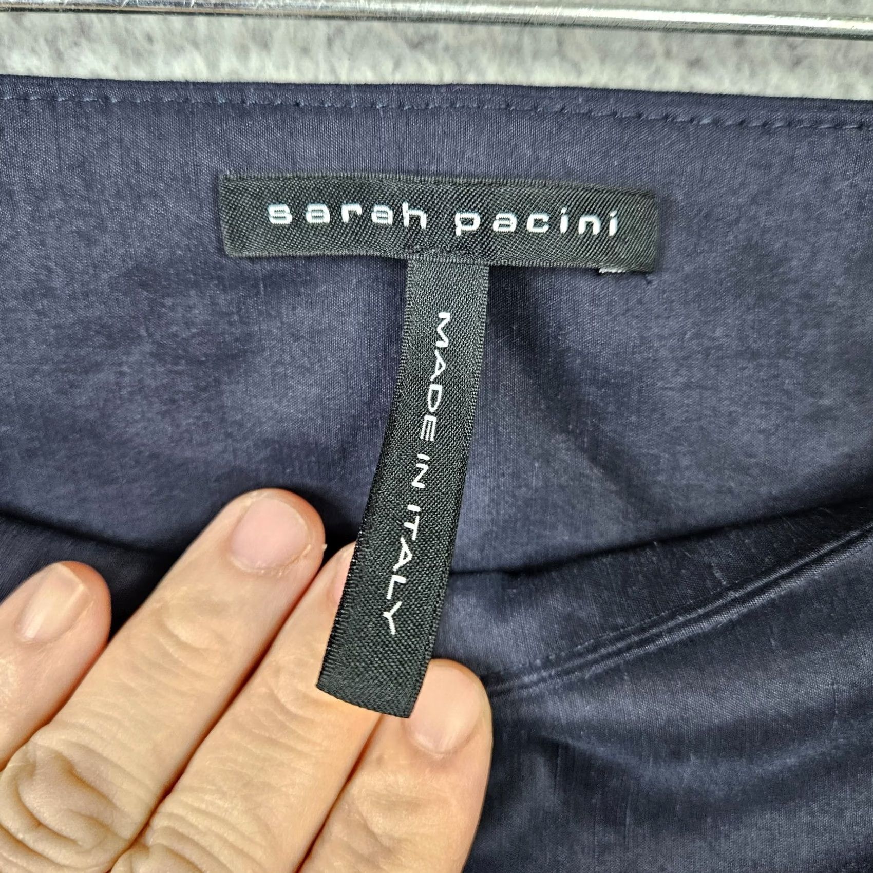 Sarah Pacini Sarah Pacini Women's Skinny Pants Casual 0 Blue Linen Elastane Regular Rise Mid Olivia? Size 25" / US 0 / IT 36 - 3 Thumbnail