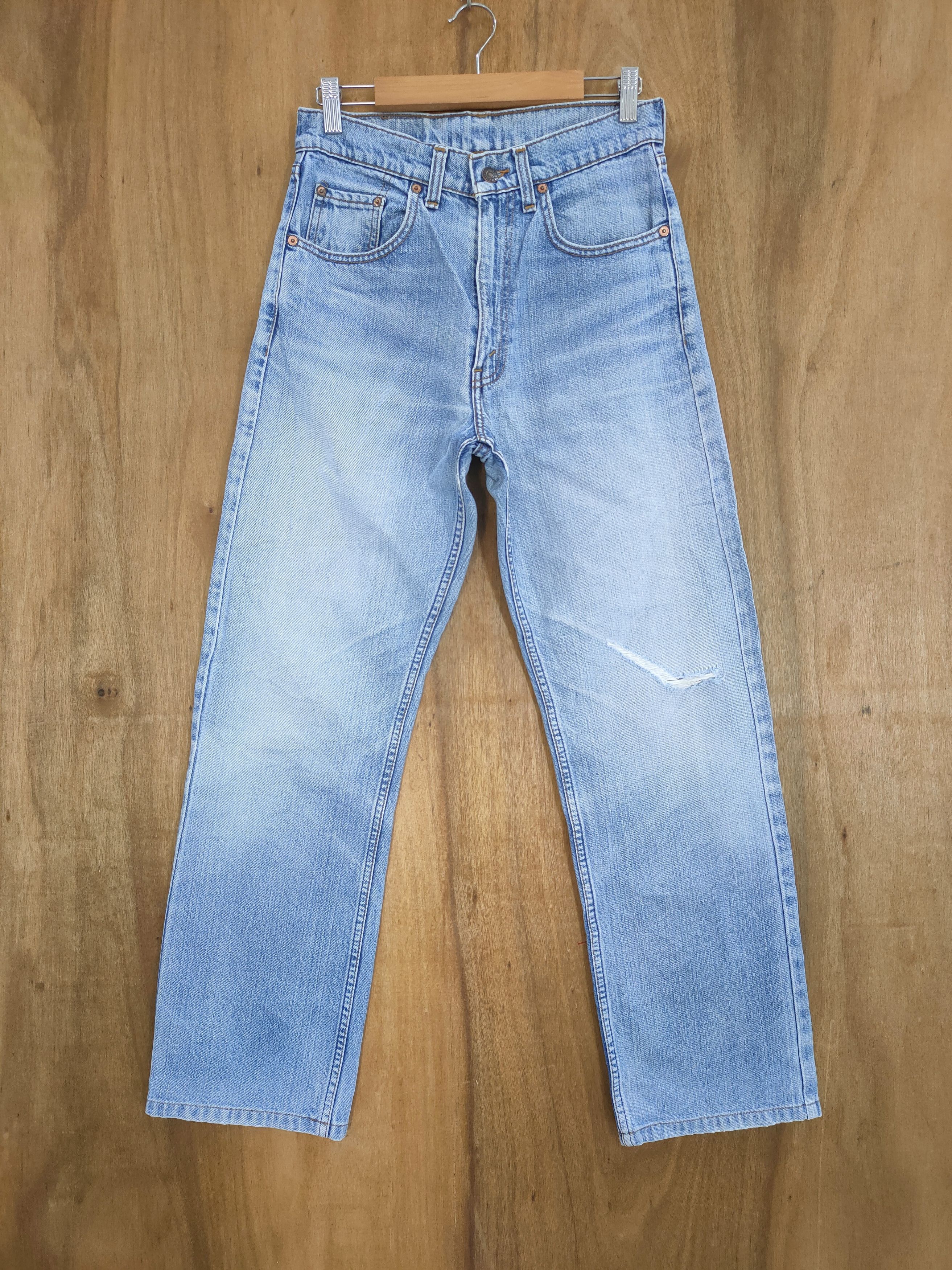 Levi's VINTAGE LEVI'S 512 STRAIGHT FADED BLUE DISTRESSED JEAN PANTS Size US 28 / EU 44 - 1 Thumbnail