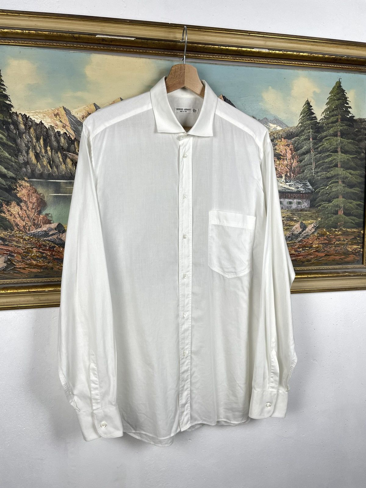 Giorgio Armani Giorgio Armani Vintage White Shirt Old Money Luxury Designer Size US M / EU 48-50 / 2 - 3 Thumbnail