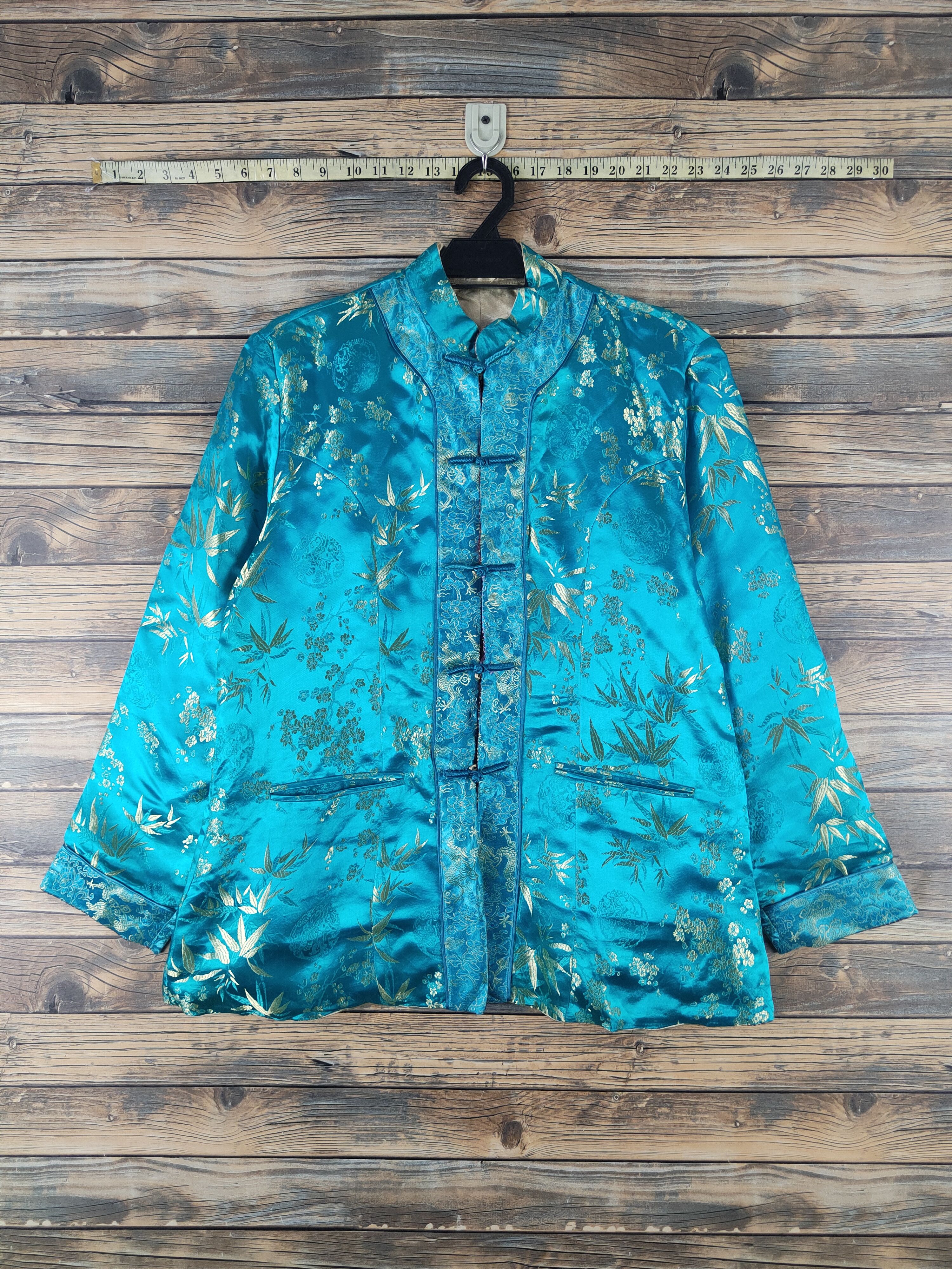 Japanese Brand × Vintage DL Japan reversible Turquoise Beige Cheongsam #2691 Size US M / EU 48-50 / 2 - 1 Thumbnail