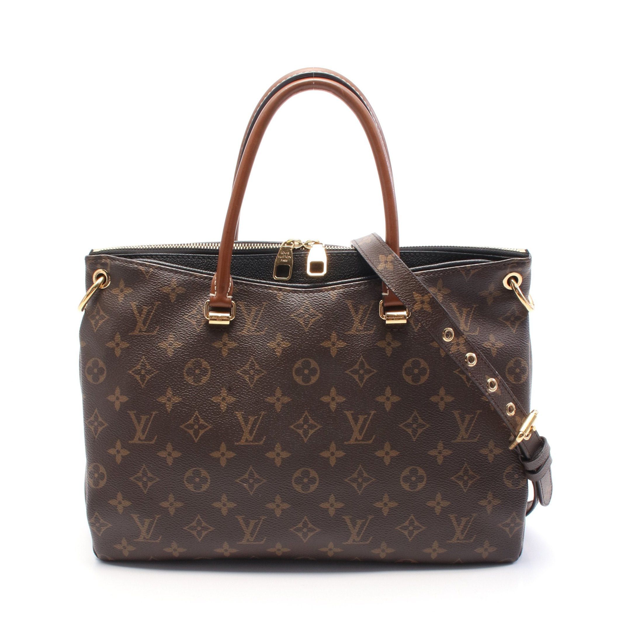 Louis Vuitton Louis Vuitton Pallas Monogram Noir Handbag Leather Brown Black Size ONE SIZE - 1 Thumbnail