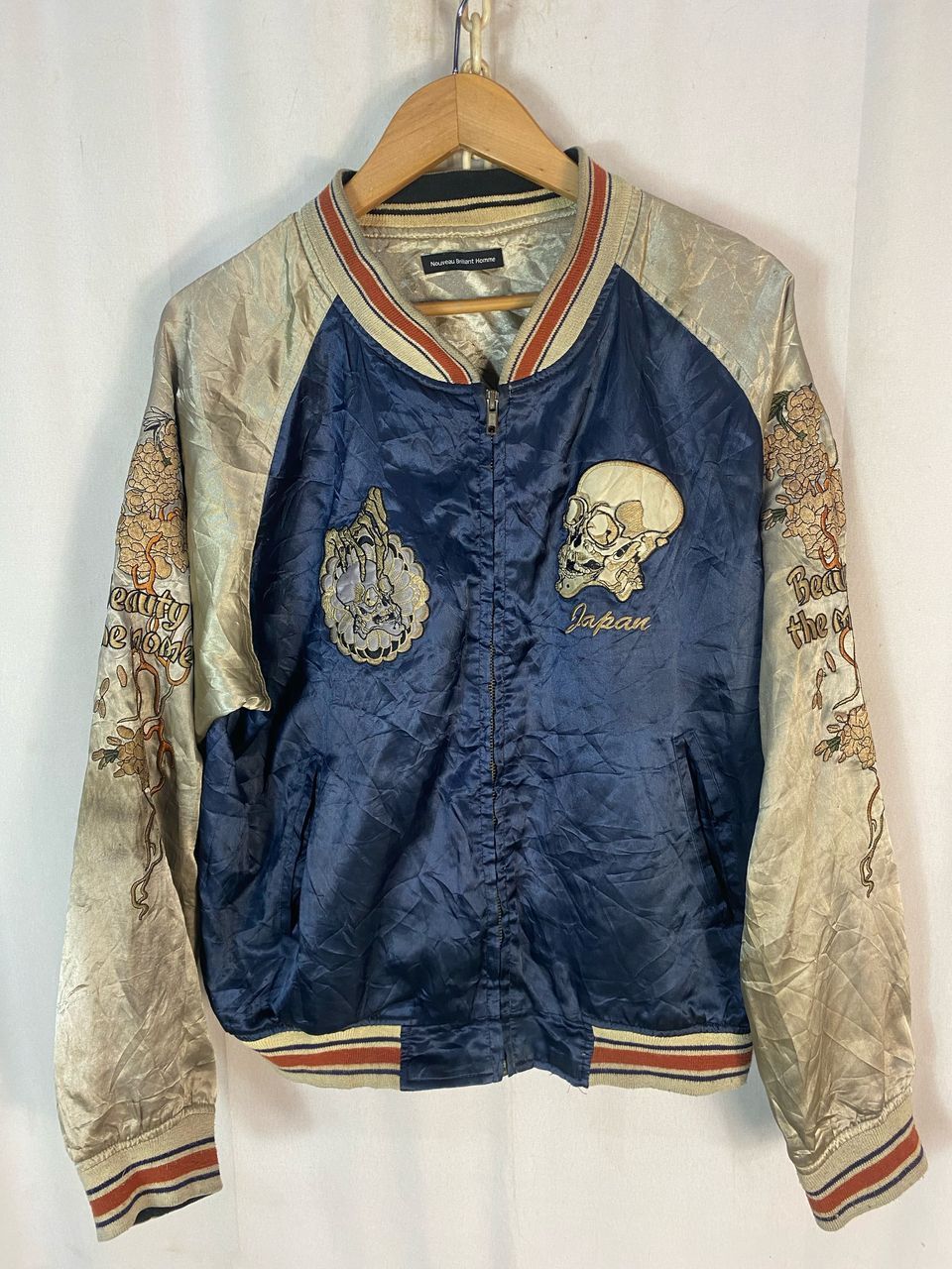 Japanese Brand Skull sukajan zipper jacket by nouveau brilliant homme Size US M / EU 48-50 / 2 - 3 Thumbnail