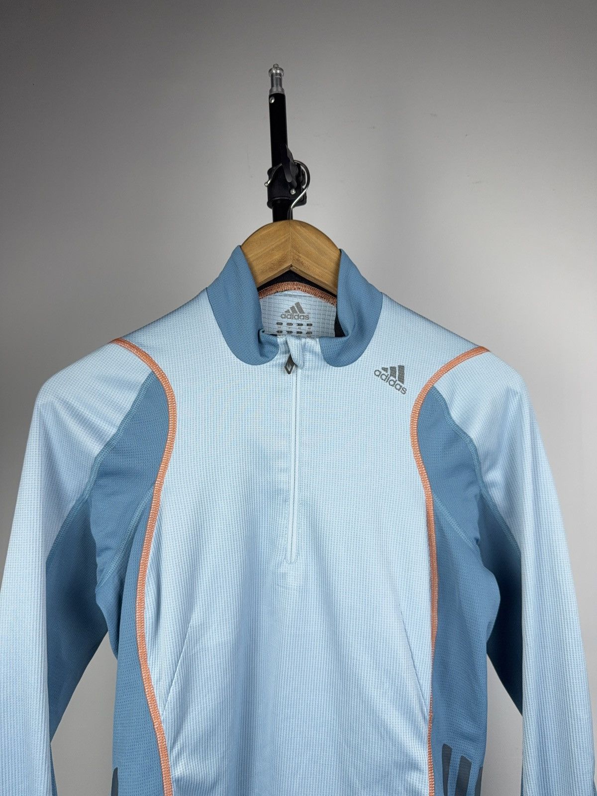 Adidas 00s Adidas ClimaWarm Light Blue Running Top Half Zip M Size M / US 6-8 / IT 42-44 - 2 Thumbnail