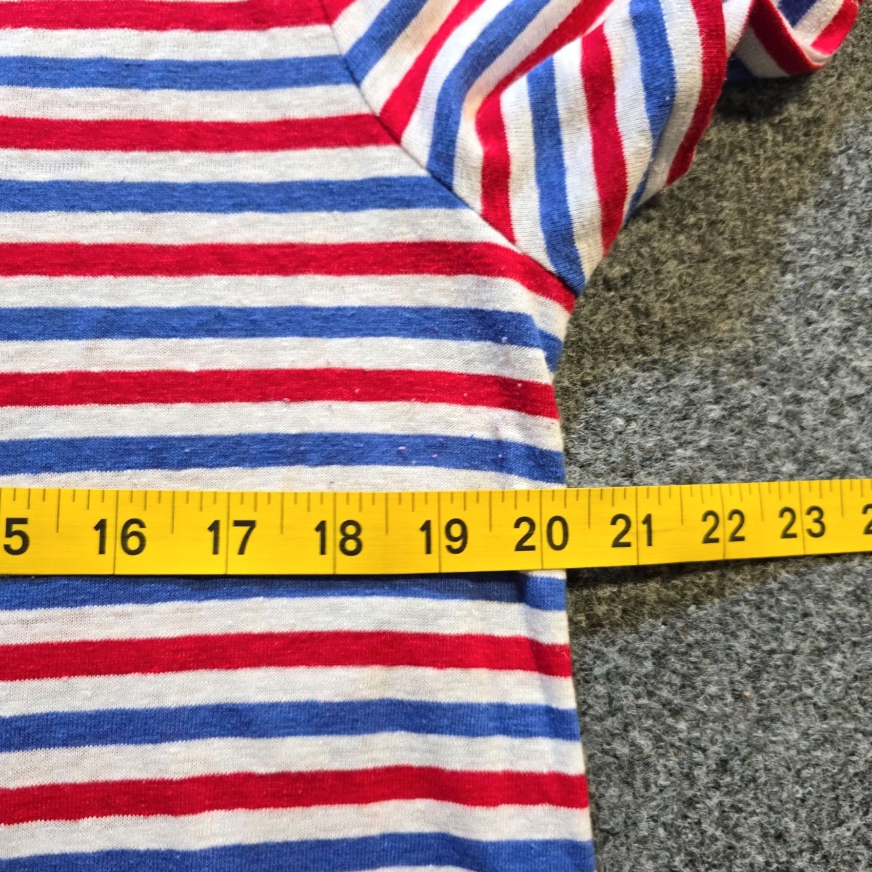 Talbots Talbots Top Womens Size Large Red Blue Stripe Linen Blend Short Sleeve Casual Shirt Size L / US 10 / IT 46 - 5 Thumbnail