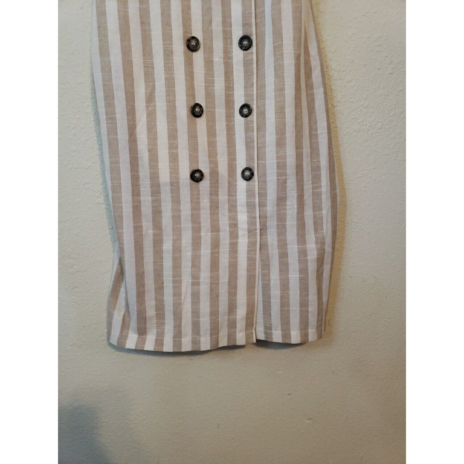 Other New Max Studio Beige Striped Maxi Dress Womens Size 9 Boho Size M / US 6-8 / IT 42-44 - 7 Thumbnail