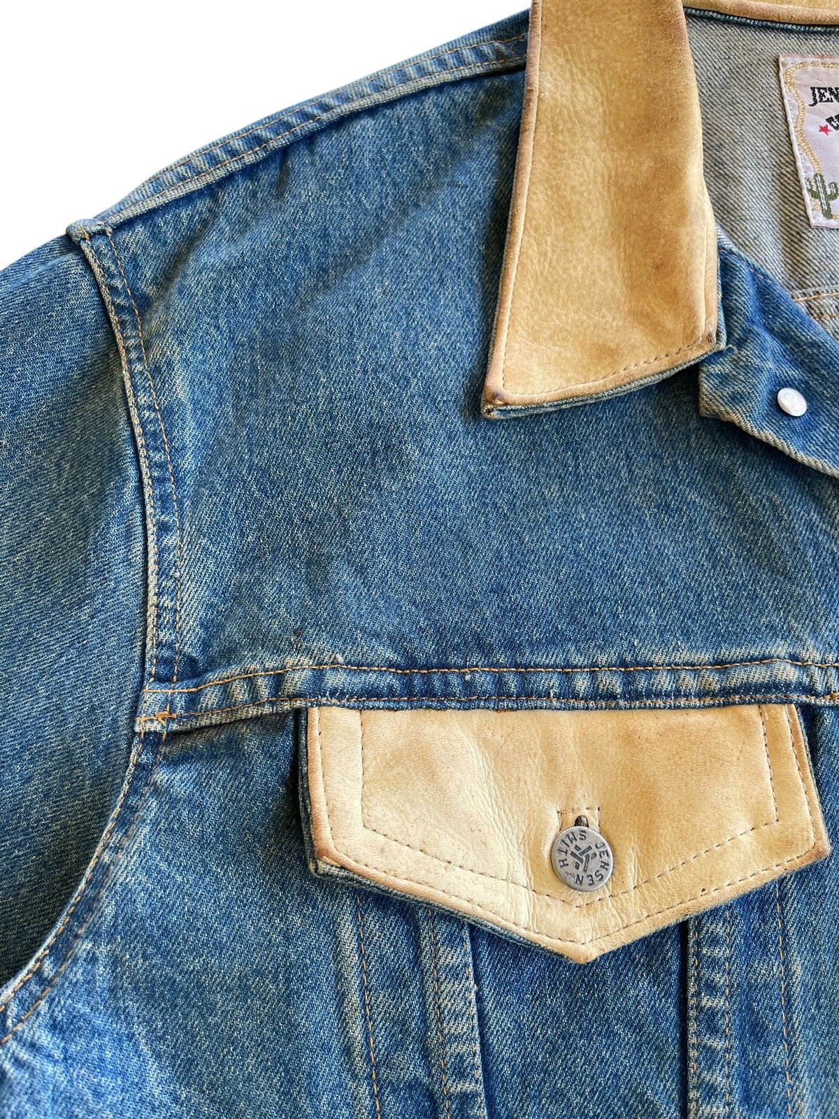 Vintage 1980s Cowboy Code Dirty Denim Jacket Size US L / EU 52-54 / 3 - 10 Thumbnail