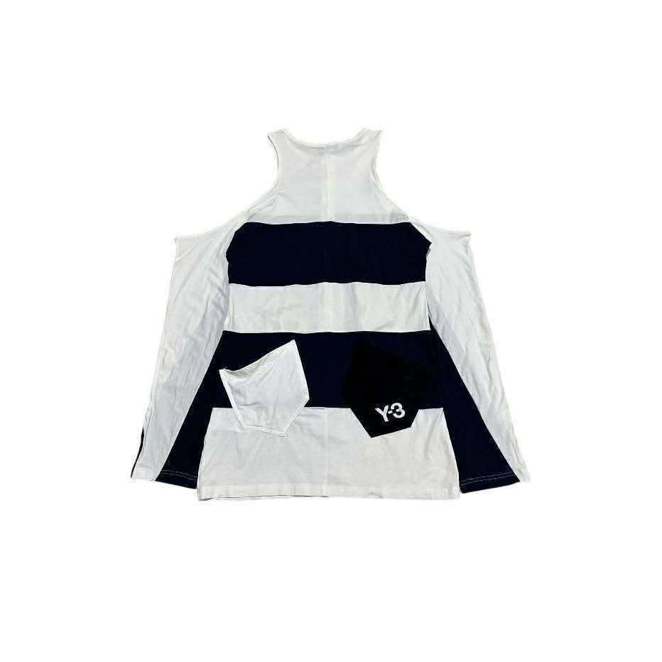 Y-3 🔥Rare Yohji Yamamoto Y-3 Open Shoulder Striped Shirt Size US S / EU 44-46 / 1 - 9 Thumbnail