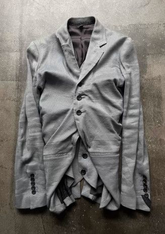 John Galliano John Galliano SS11 Runway Wrinkled Faux Two-Piece Blazer Size 44L - 3 Thumbnail