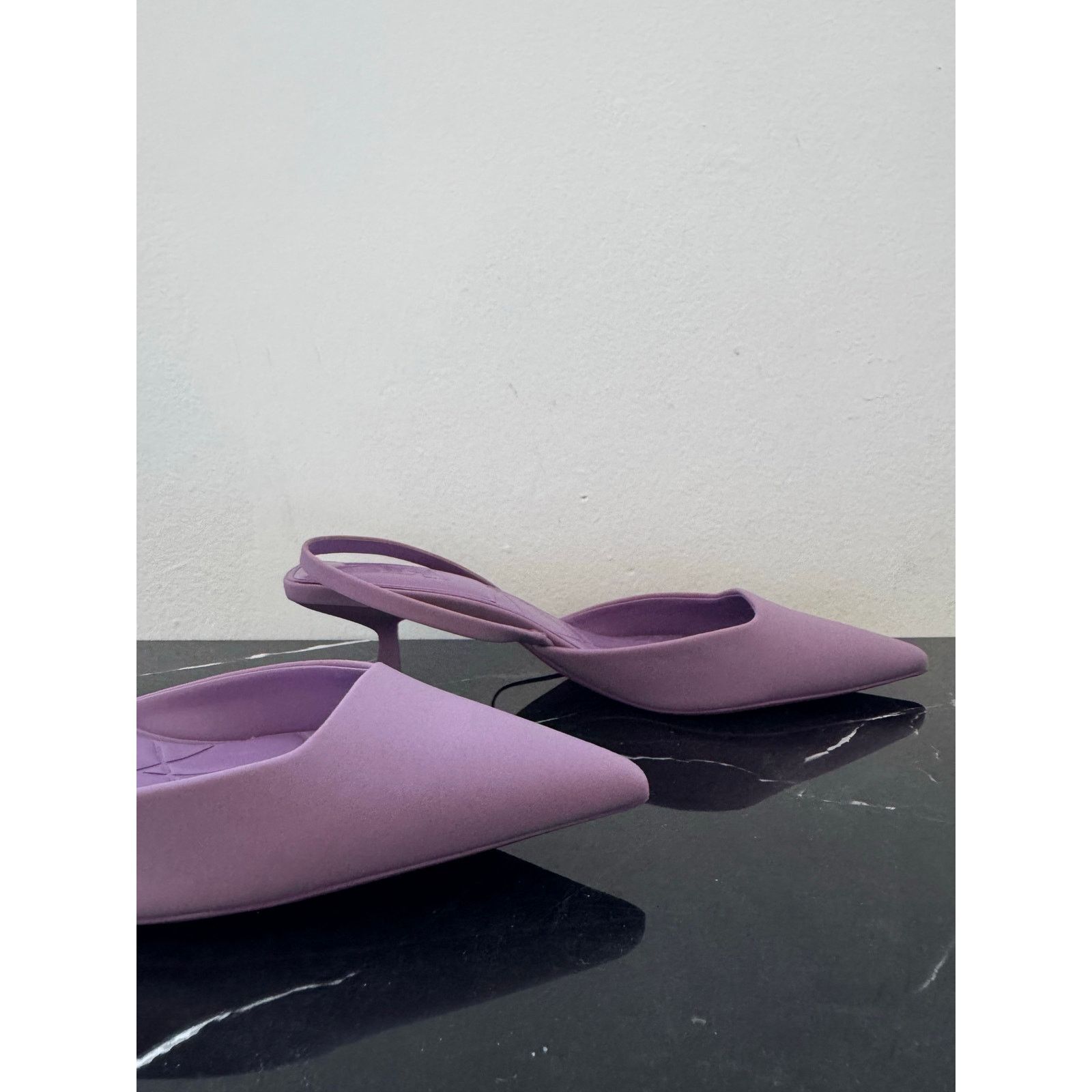 Zara Zara Lavender Pointed Toe Slingback Kitten Heels Size US 9 / IT 39 - 5 Thumbnail