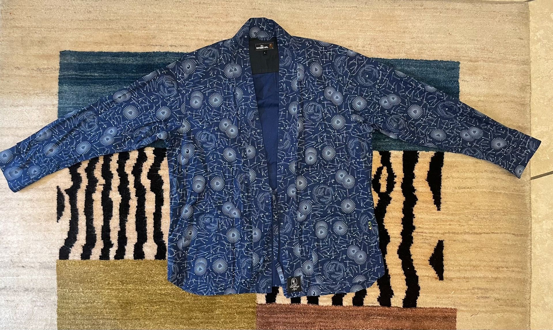 Bape Mr.Bathing Ape Indigo Kimono Shirt Size US L / EU 52-54 / 3 - 1 Thumbnail