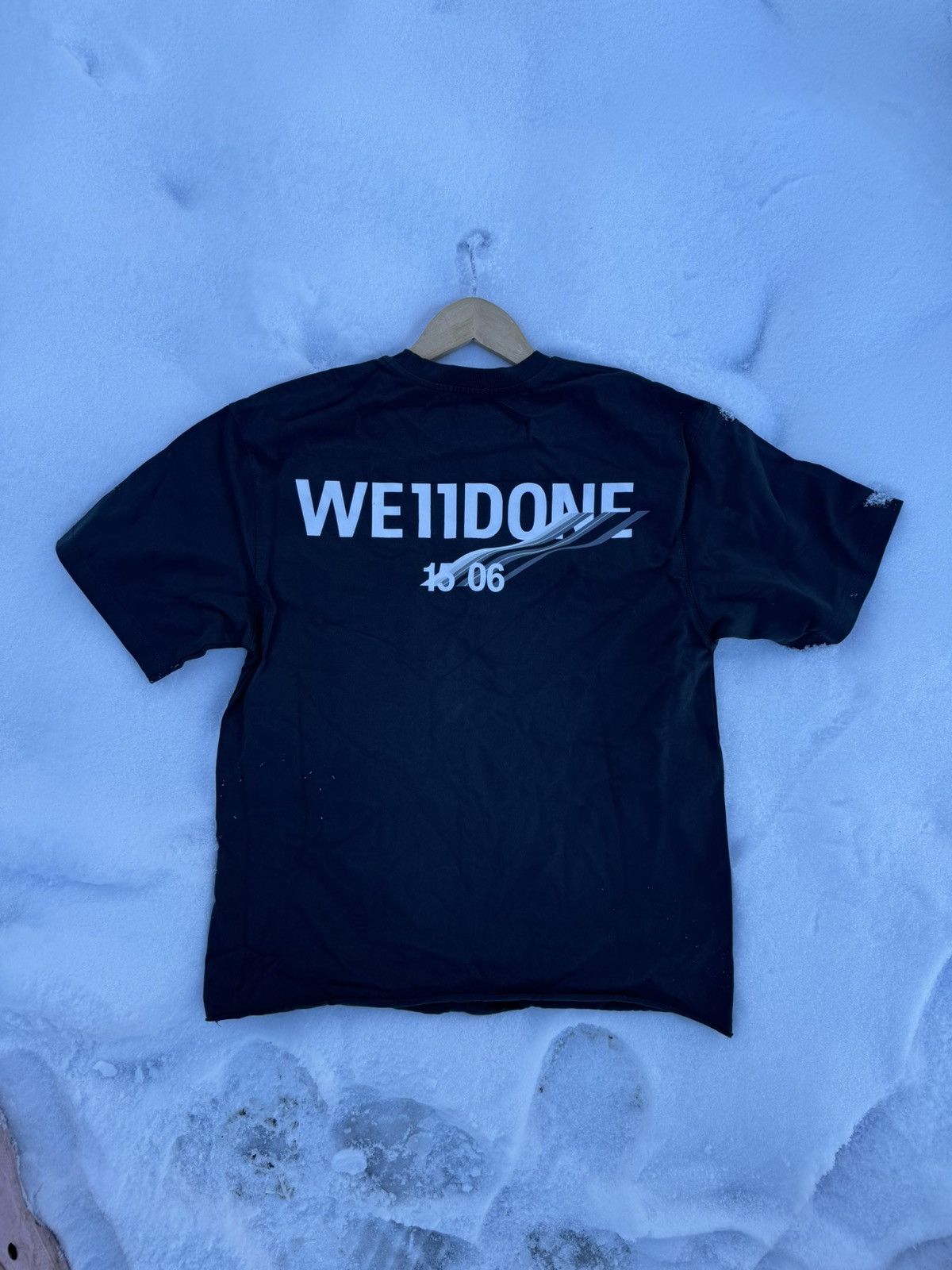Japanese Brand × WE11DONE We11DONE big logo dark gray t-shirt tee Size US S / EU 44-46 / 1 - 1 Thumbnail