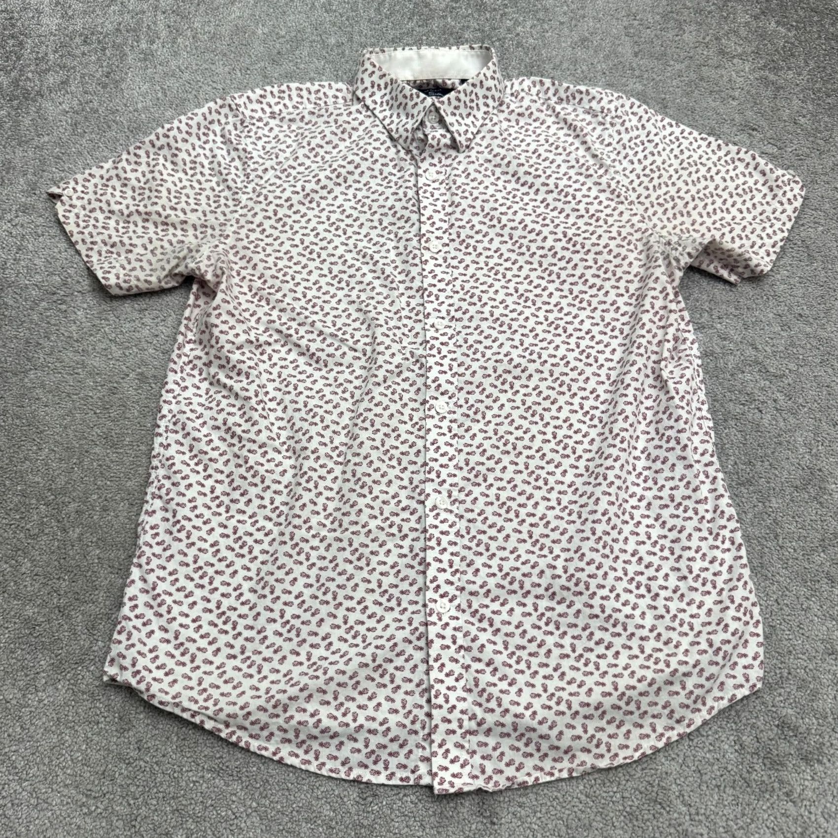 Ben Sherman Ben Sherman Pineapple Print Button-Down Shirt Mens M White Red Cotton Size US M / EU 48-50 / 2 - 2 Thumbnail