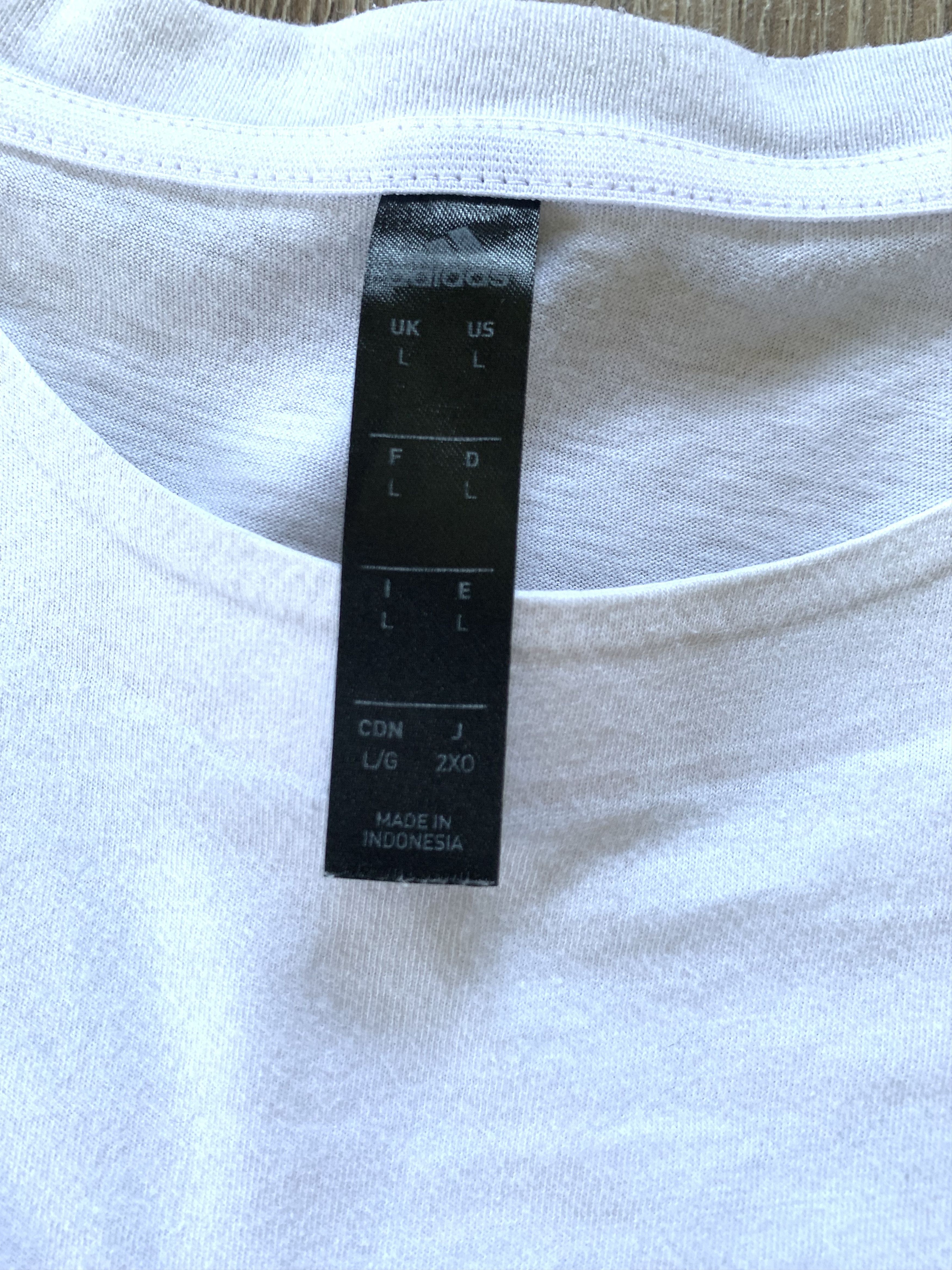 Adidas Adidas White Cotton T Shirt Size US L / EU 52-54 / 3 - 5 Thumbnail