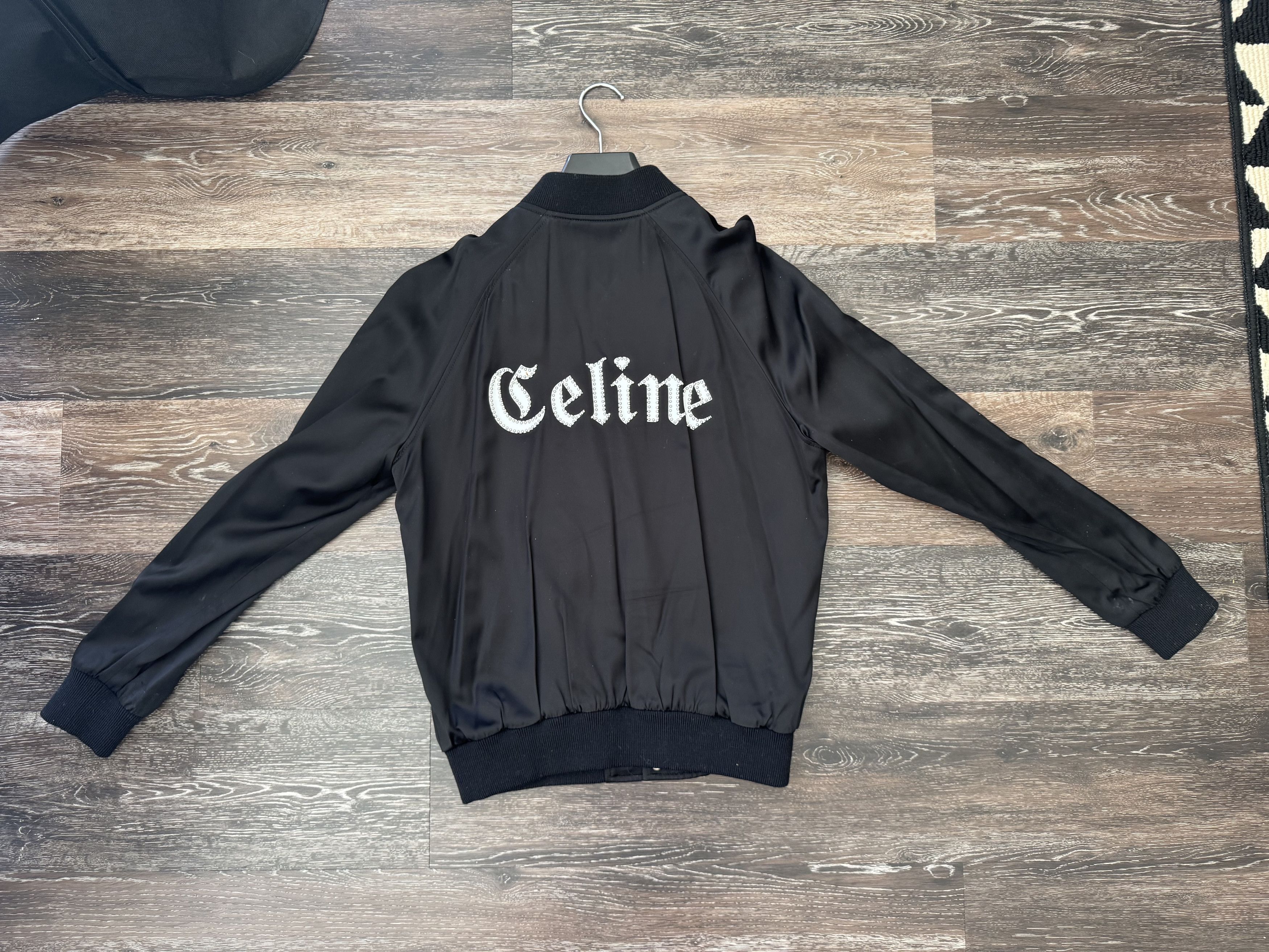 CELINE｜JACKETS (CELINE PARIS TEDDY JACKET IN SATIN (2V5 celine teddy jacket in satin nylon - NAVY BLUE | CELINE