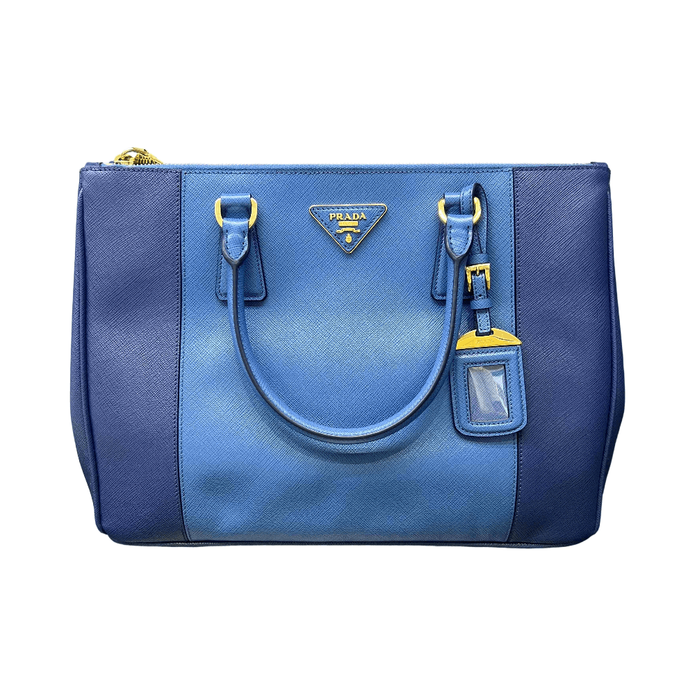 Prada Prada Saffiano Leather Tote Bag Blue Size ONE SIZE - 1 Thumbnail