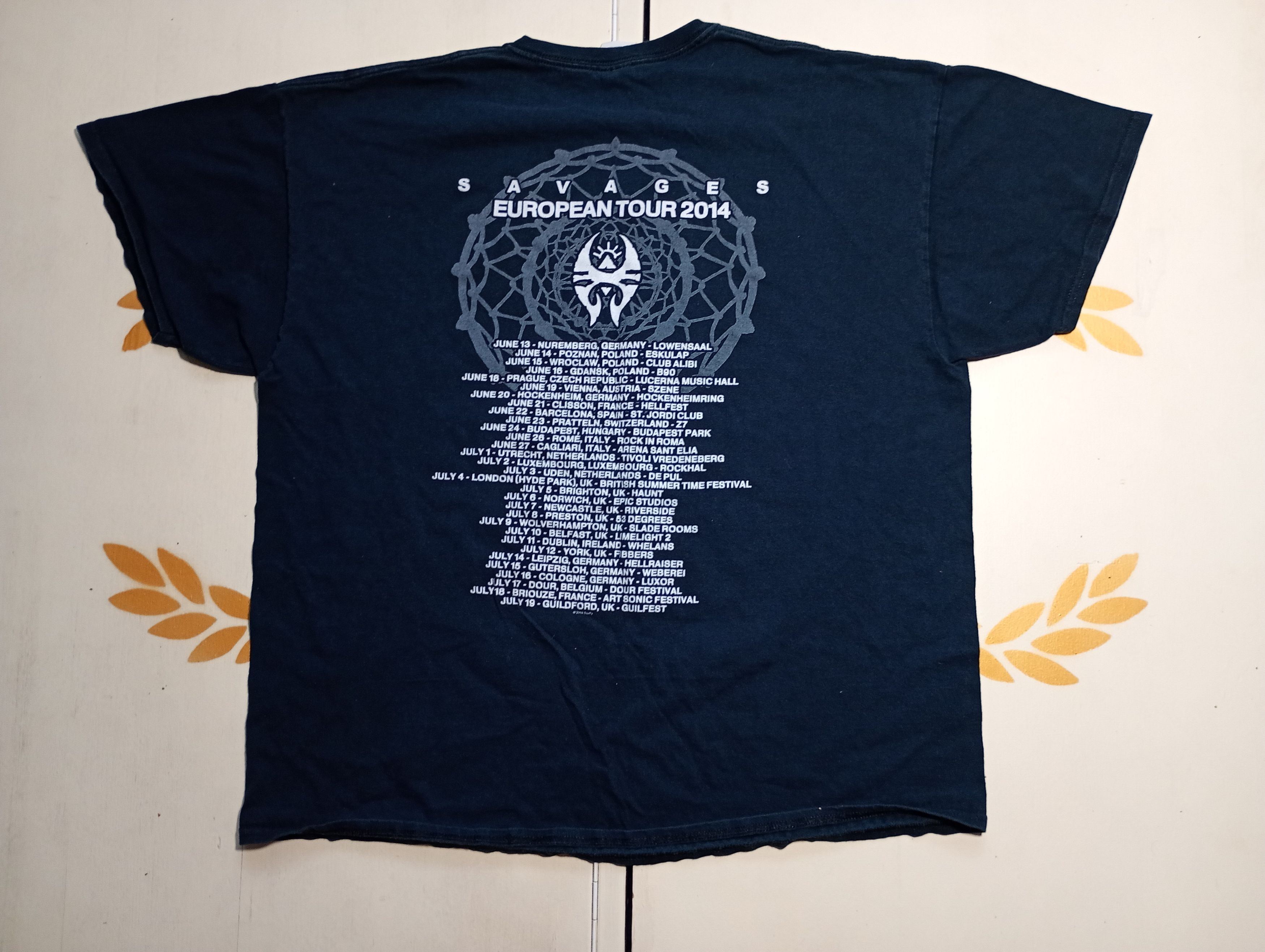 Band Tees × Gildan Gildan Soulfly Savages European Tour 2014 T-Shirt Size US XXL / EU 58 / 5 - 9 Thumbnail
