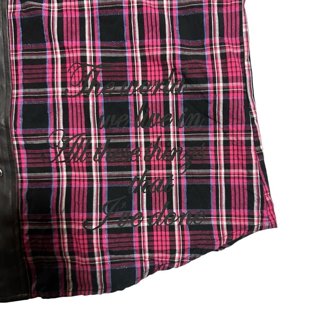 Japanese Brand Japanese Archive y2k plaid script shirt buttonup Size US L / EU 52-54 / 3 - 5 Thumbnail