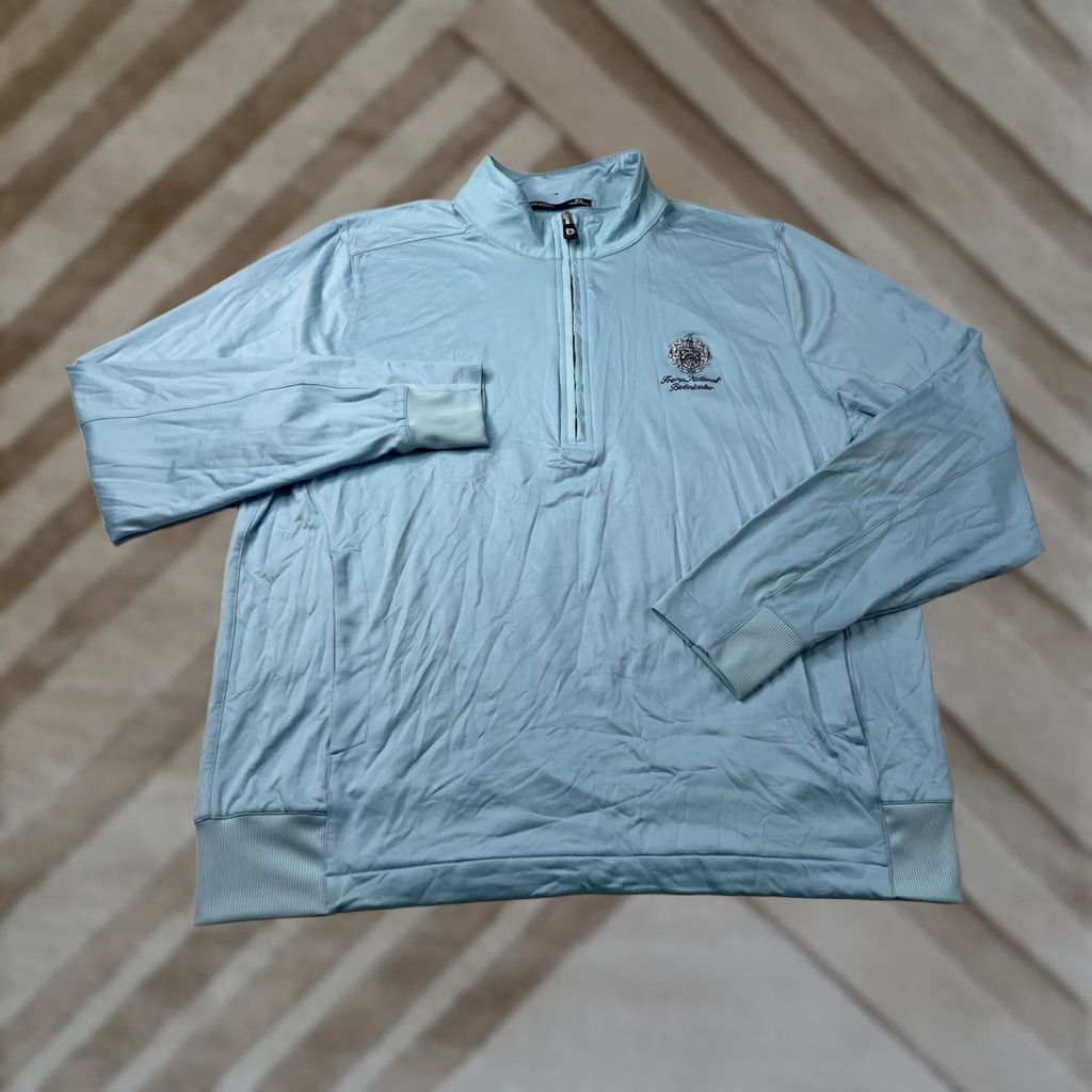 Vintage B. Draddy Golf Sweater 1/4 Zip Pullover Mens XL Blue Knit Mock Neck Long Sleeve Pullover Regular Size Size US XL / EU 56 / 4 - 1 Thumbnail